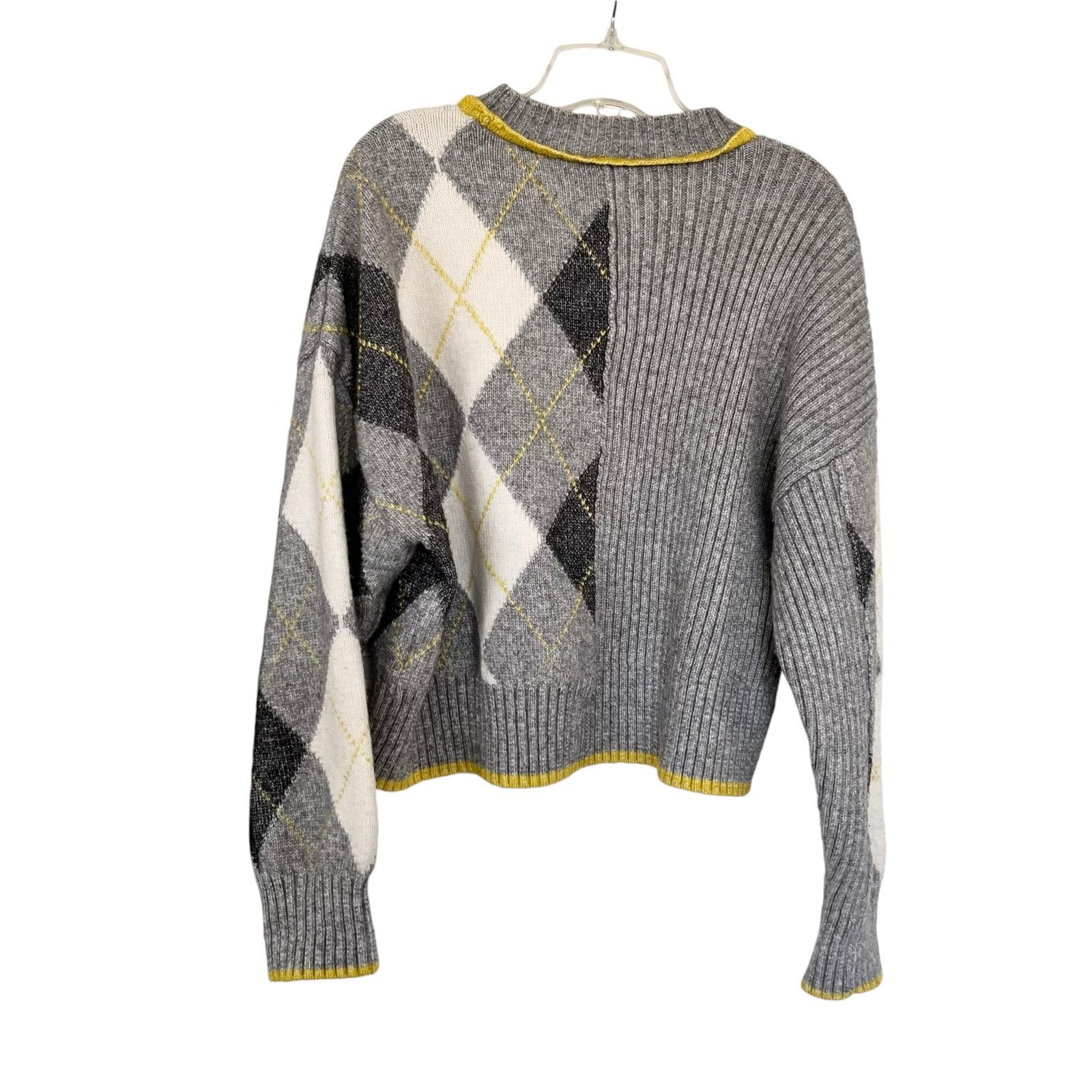 H&M Pringle of Scotland x H&M Gray Argyle Crewneck Sweater Size S / US 4 / IT 40 - 7 Thumbnail