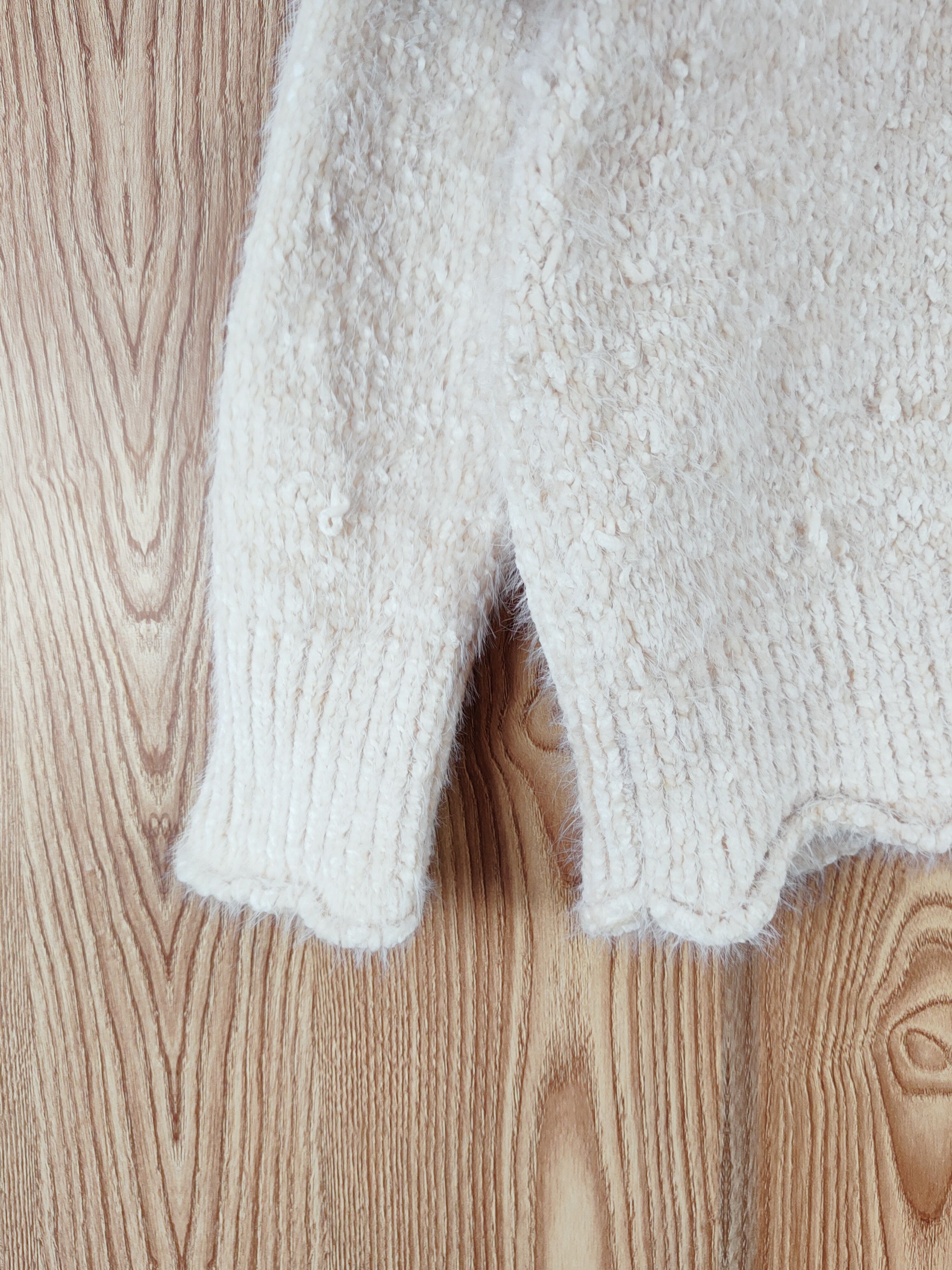 Japanese Brand × Vintage Pigment Cream Shag Shaggy Fur Mohair Knitwear #W759 Size S / US 4 / IT 40 - 4 Thumbnail