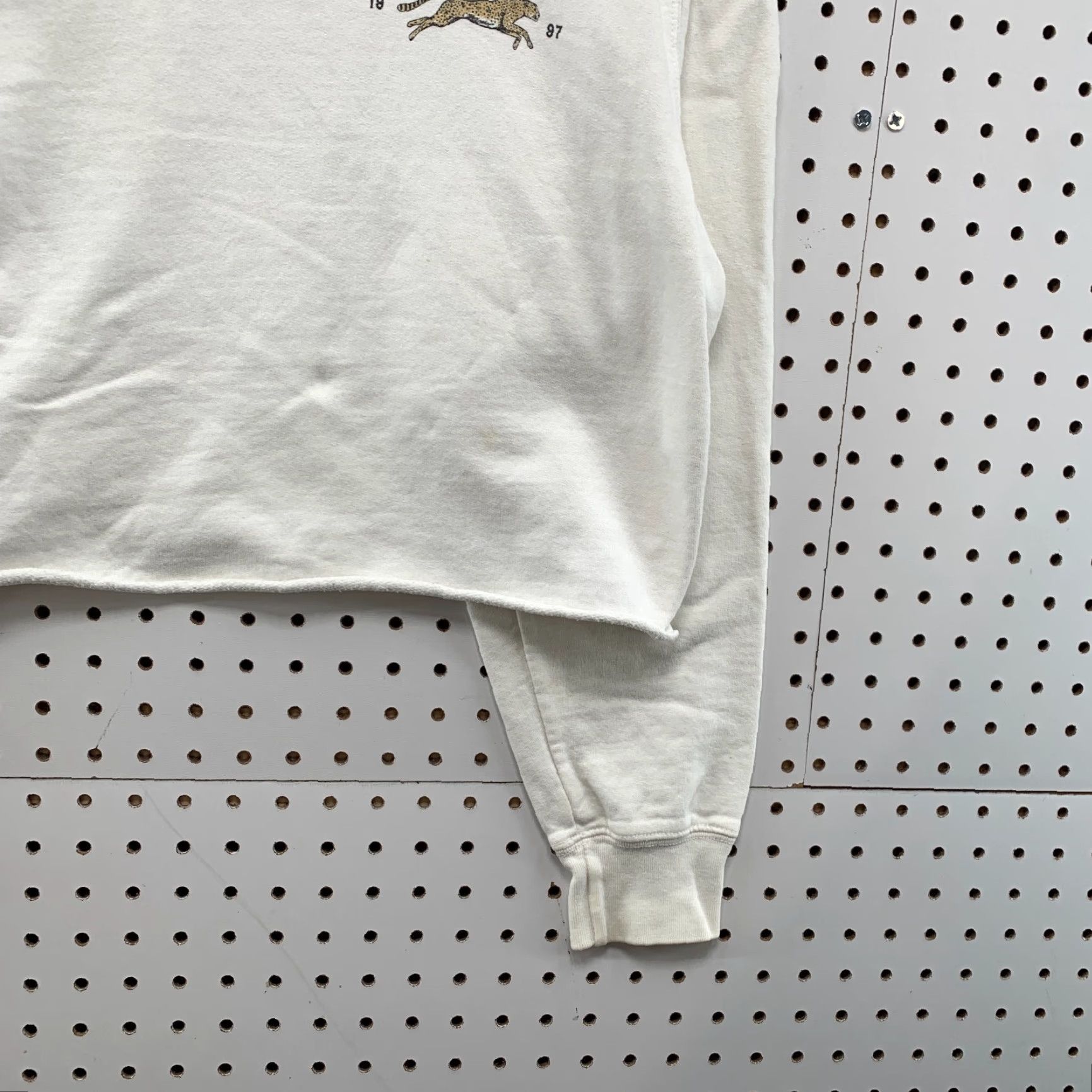 Vintage VINTAGE John Galt Brooklyn Bridge Motorcycle Crop Sweatshirt Womens One Size White Size ONE SIZE - 7 Thumbnail