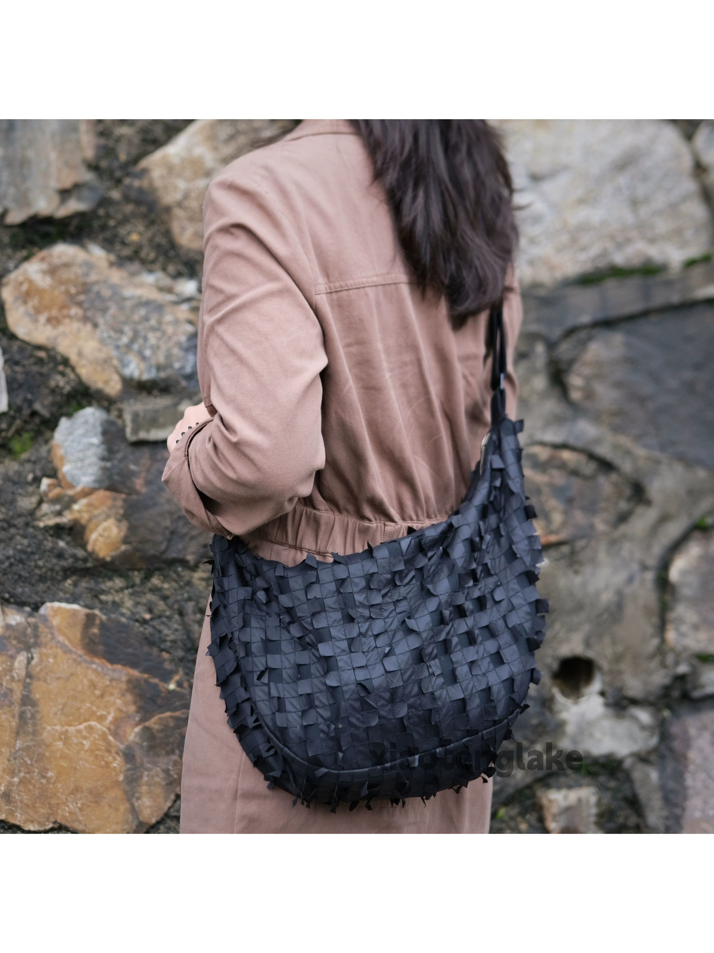 Unisex ripped damaged punk grunge outdoor messenger bag