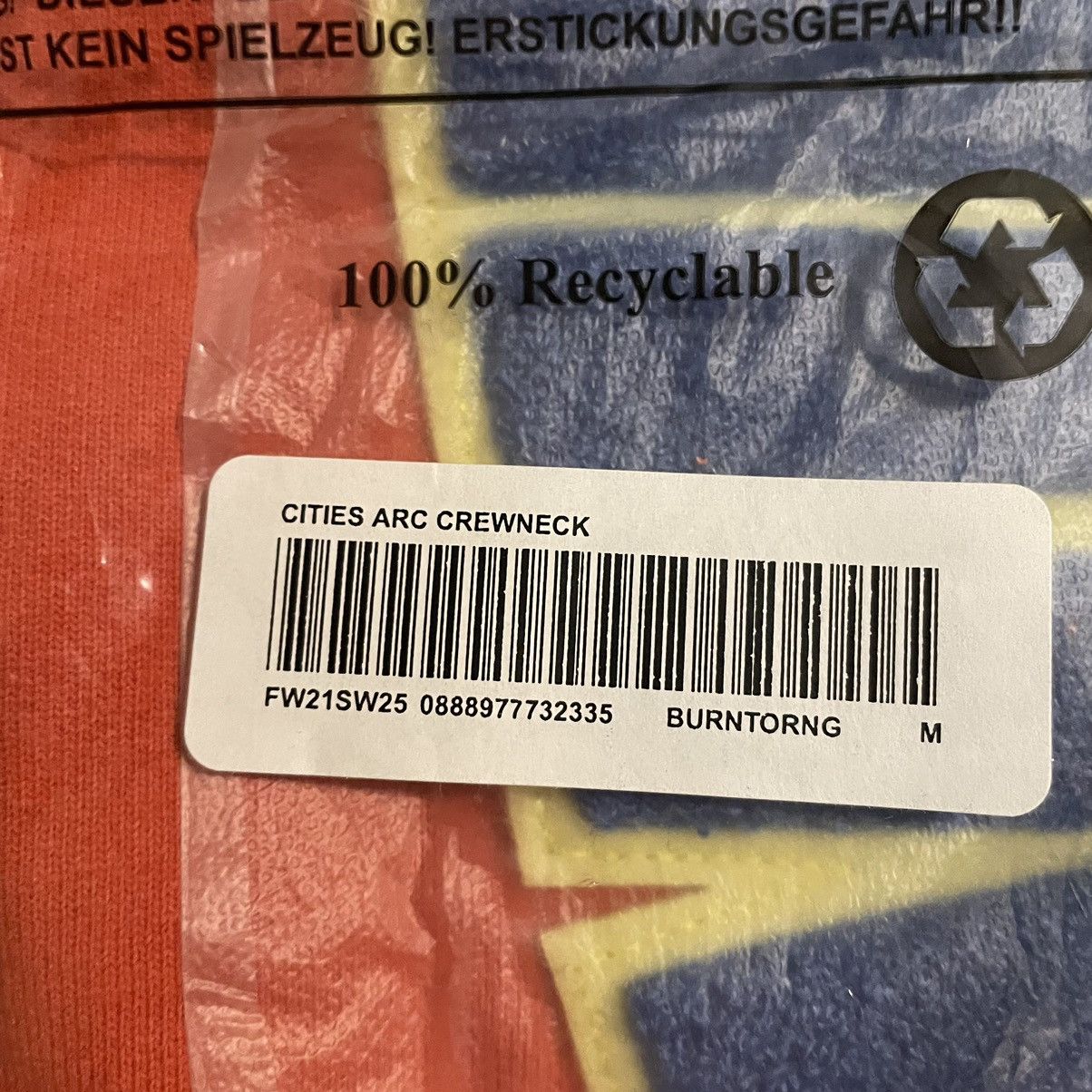 Supreme Supreme Cities Arc Crewneck Burnt Orange Size US M / EU 48-50 / 2 - 6 Thumbnail