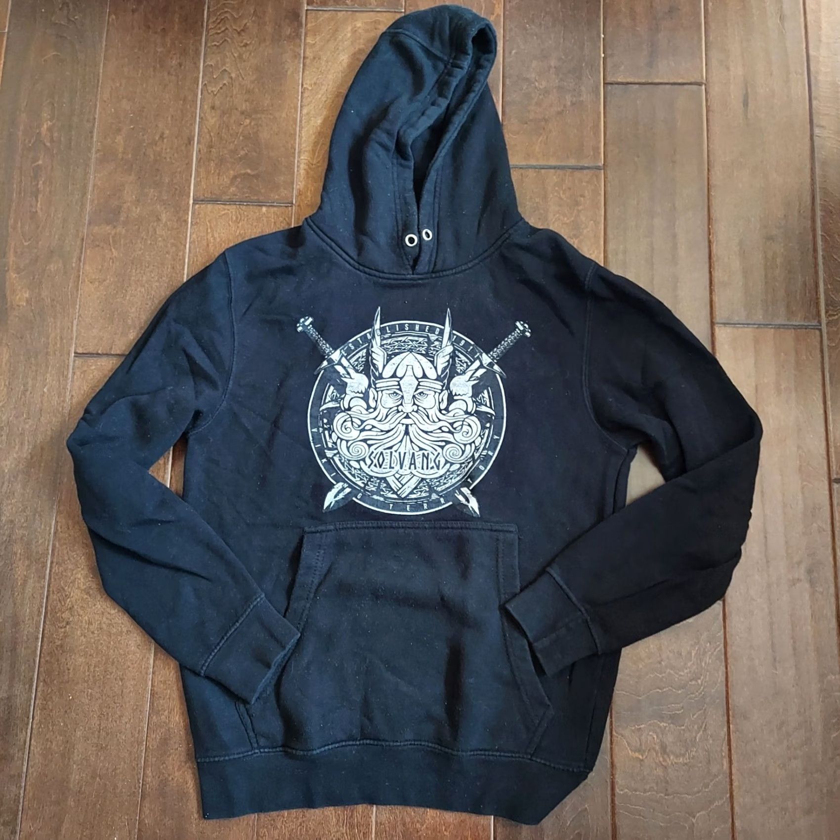 Vintage VINTAGE Lane Seven Solvang Viking Hoodie Mens Shirt S Black Polyester Cotton Pullover Hooded Crew Neck Winter Fall B801 Size US S / EU 44-46 / 1 - 2 Thumbnail