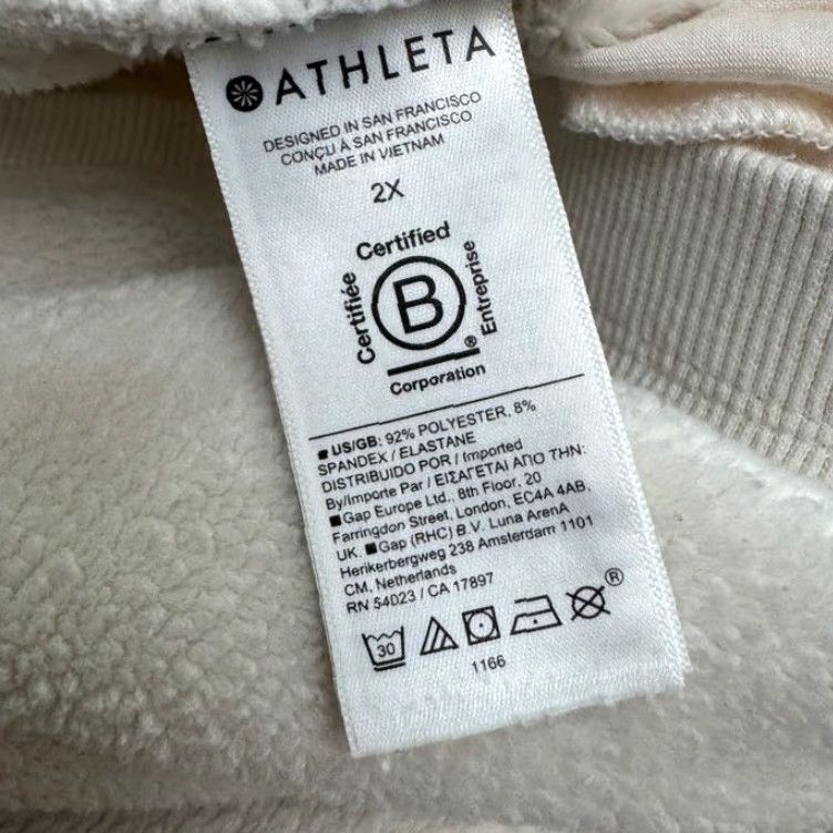 Athleta Athleta Jogger Womens 2X Ivory Forever Plush Fleece Sweatpants Casual Loungewear Size 40" / US 18 - 7 Thumbnail