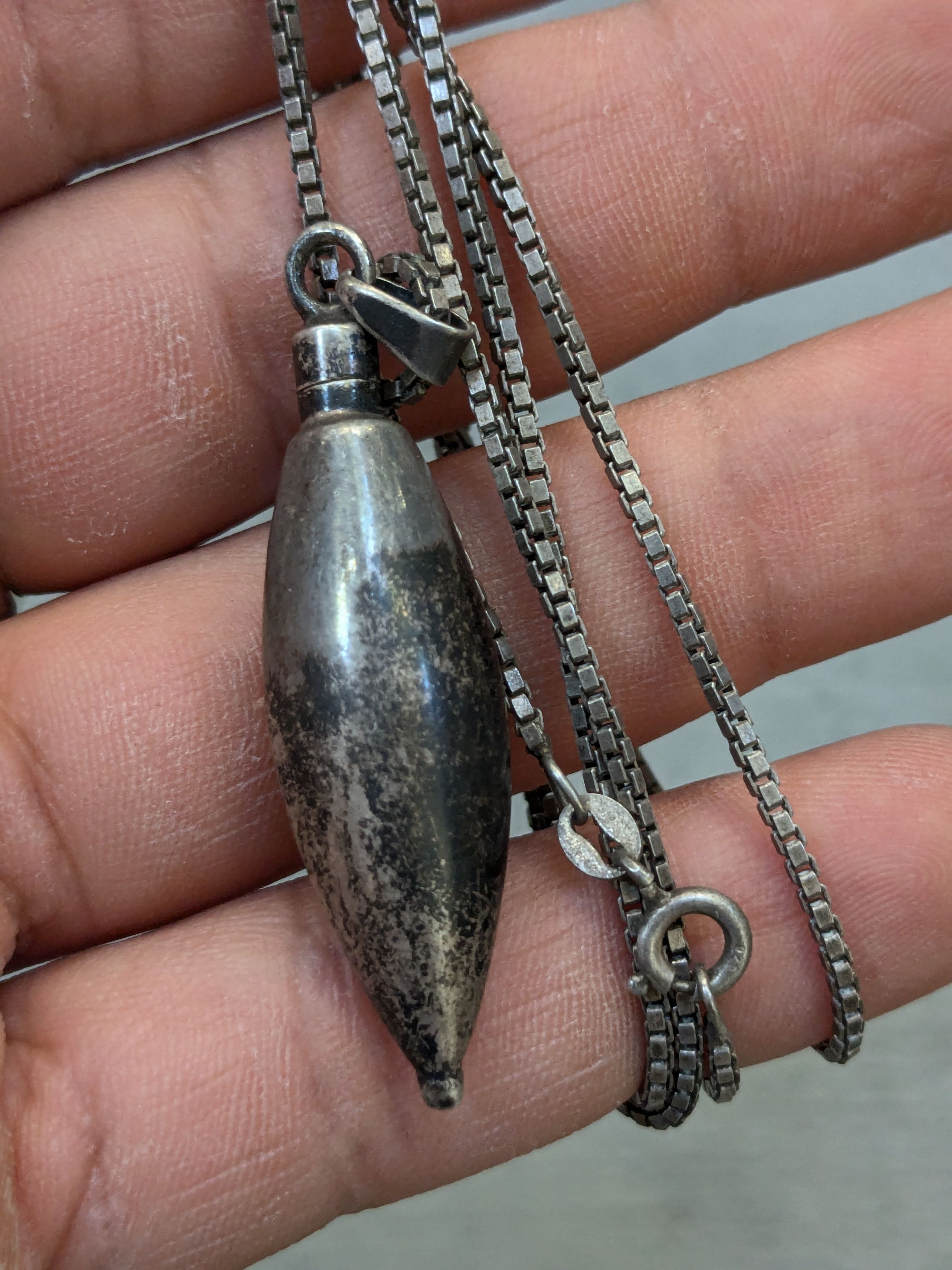 Other Vintage Sterling Silver Necklace Perfume Pendant 30" Italy Size ONE SIZE - 9 Thumbnail