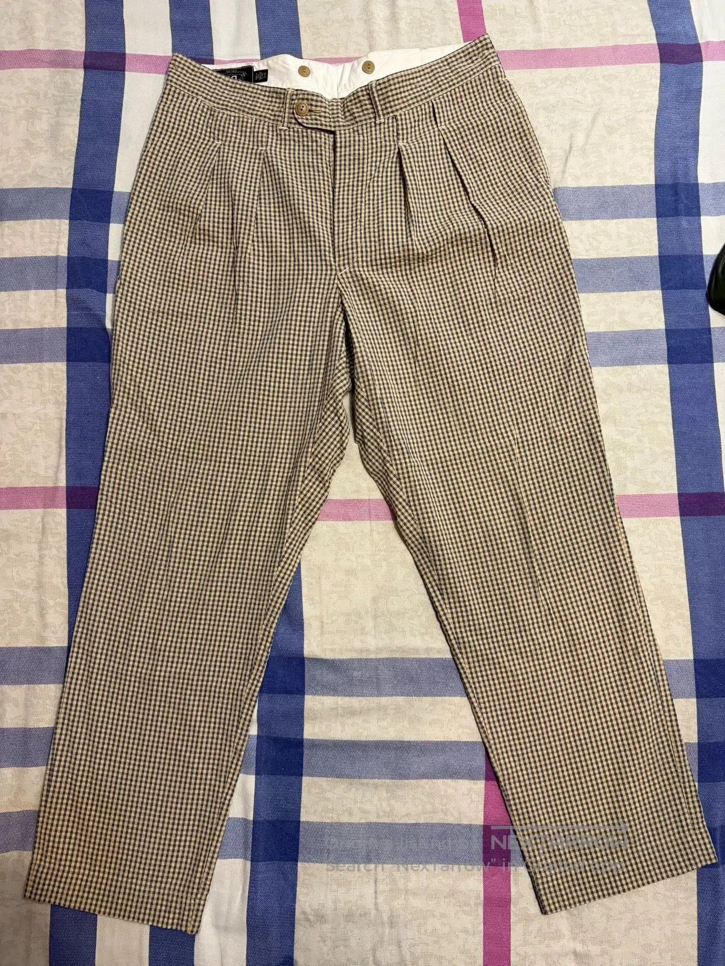 RRL Ralph Lauren RRL Seersucker Double Pleat Casual Pants. Size US 32 / EU 48 - 1 Thumbnail