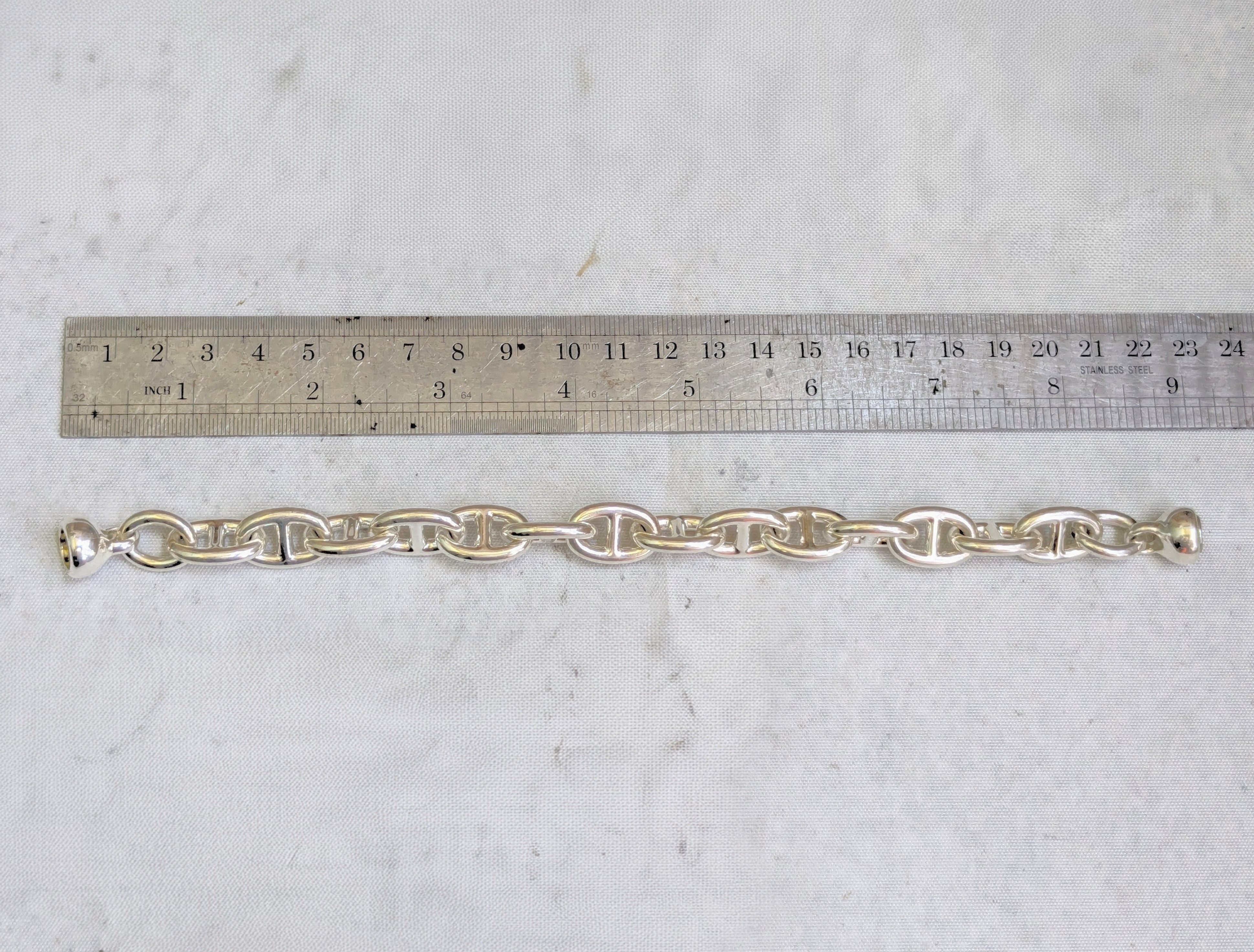 Jewelry Milor Sterling Silver Bracelet Anchor Mariner 7.5" Size ONE SIZE - 12 Thumbnail