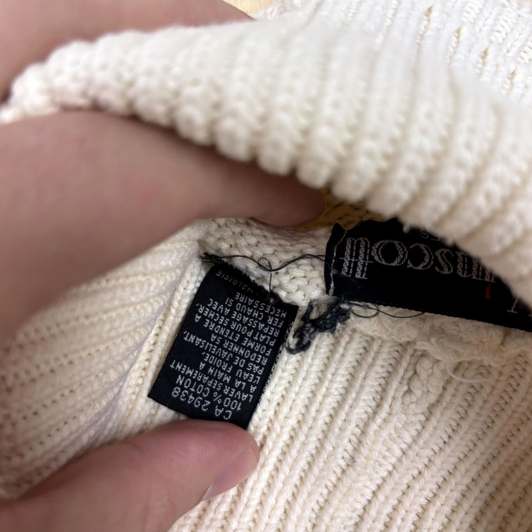 CO VINTAGE Willis & Co Sweater Womens Petite Medium White Cable Knit Turtleneck Size M / US 6-8 / IT 42-44 - 3 Thumbnail