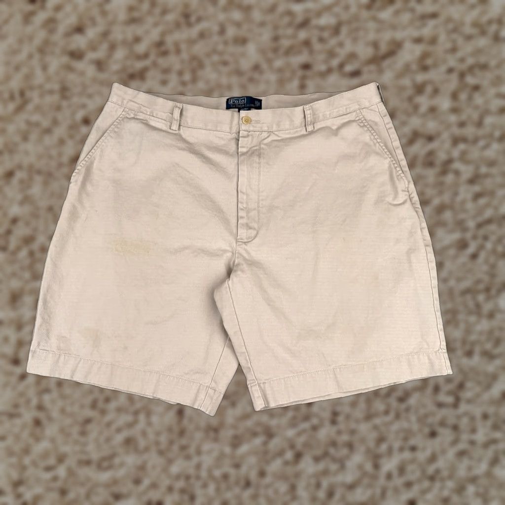 Polo Ralph Lauren Polo Ralph Lauren Shorts Men 40 Beige Classic Chino Zip Fly Cotton 9" Inseam 9" Casual Workwear Pocket Pockets Cargo Flat Front Medium Beige Mens Size US L / EU 52-54 / 3 - 1 Thumbnail
