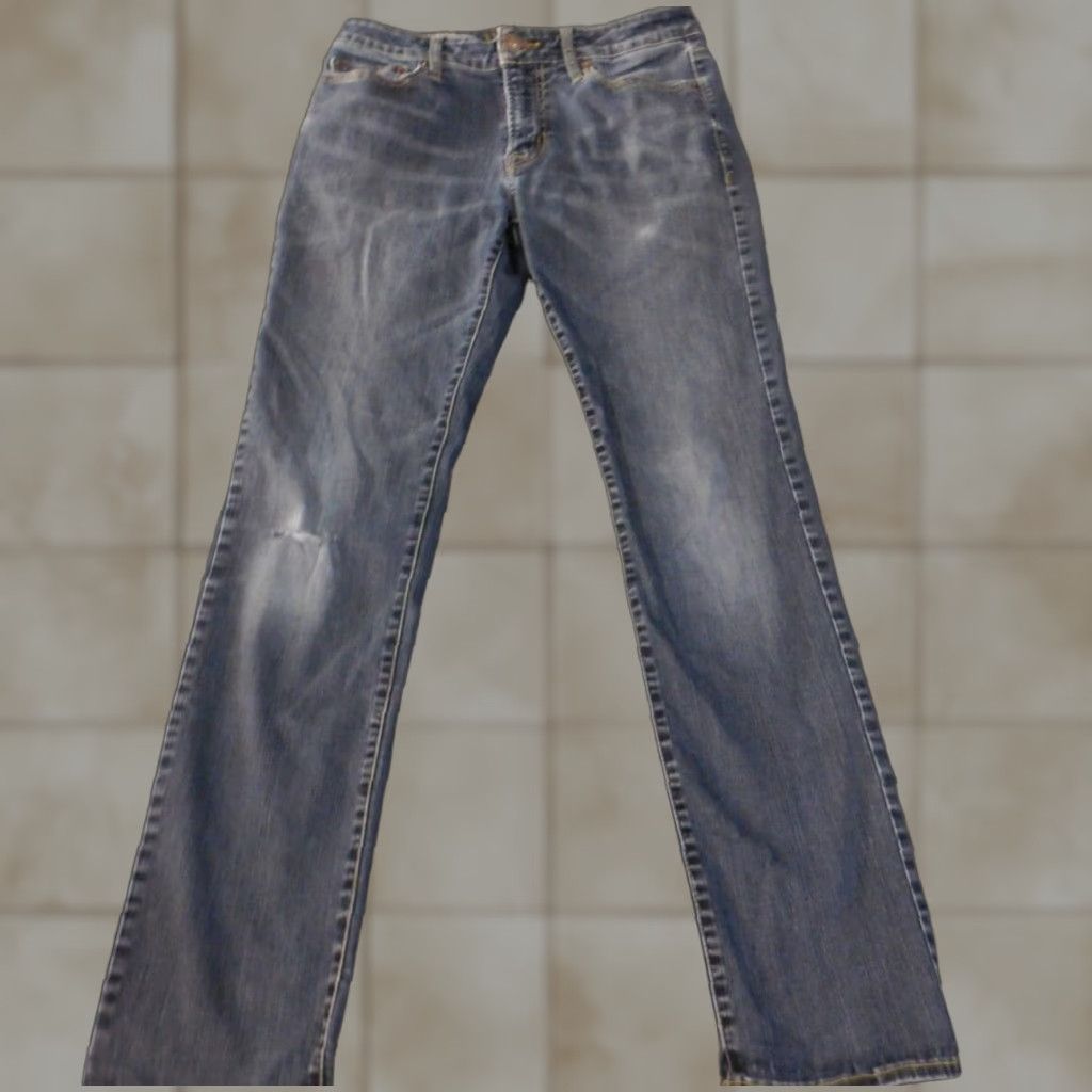 American Eagle Outfitters American Eagle Outfitters Jeans Mens 30x32 Blue Slim Straight Distressed Flex Stretch Denim Size US 30 / EU 46 - 1 Thumbnail