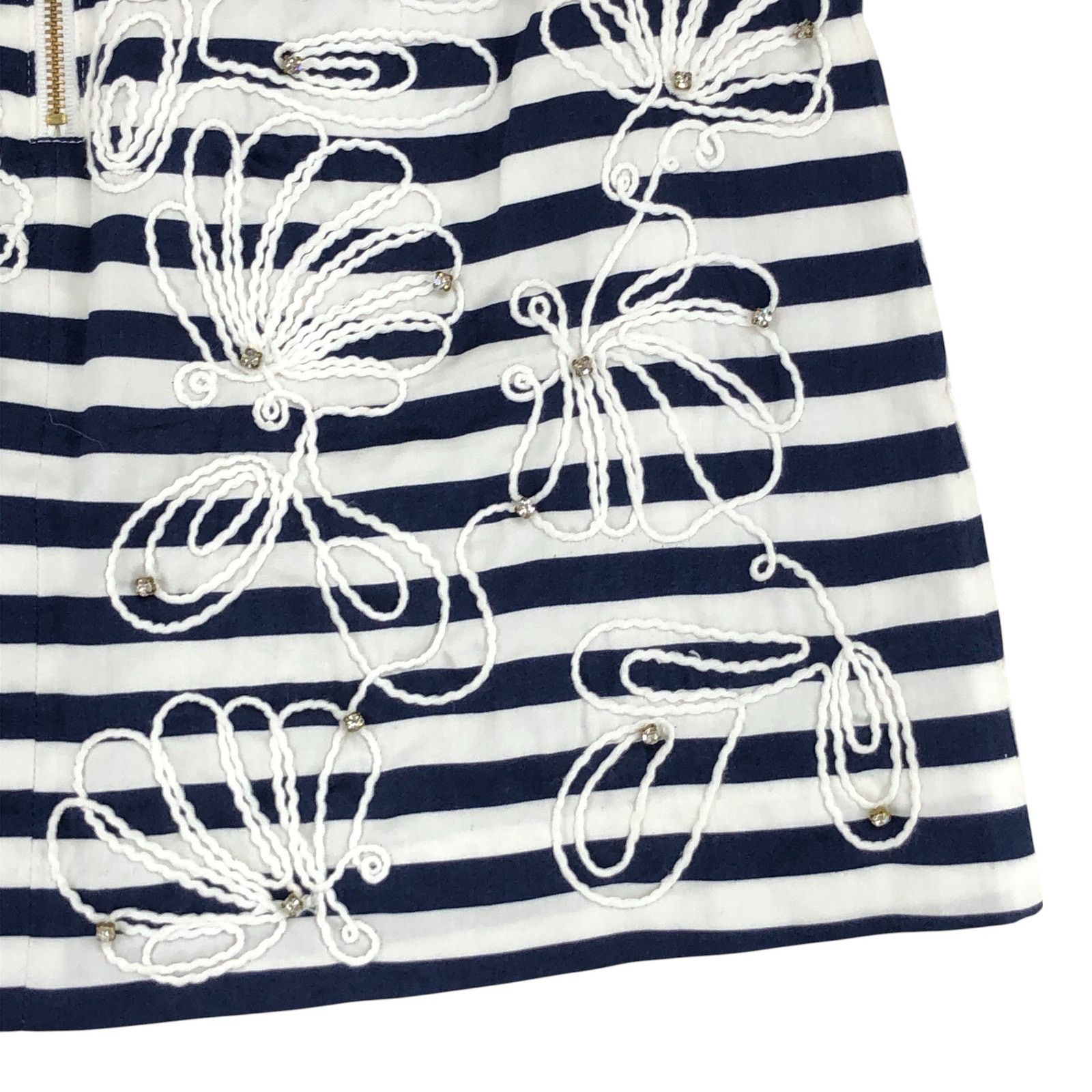 Lilly Pulitzer Lilly Pulitzer Sz 0 Skirt Tate Navy Blue Stripe Embroidered Size 25" / US 0 / IT 36 - 8 Thumbnail