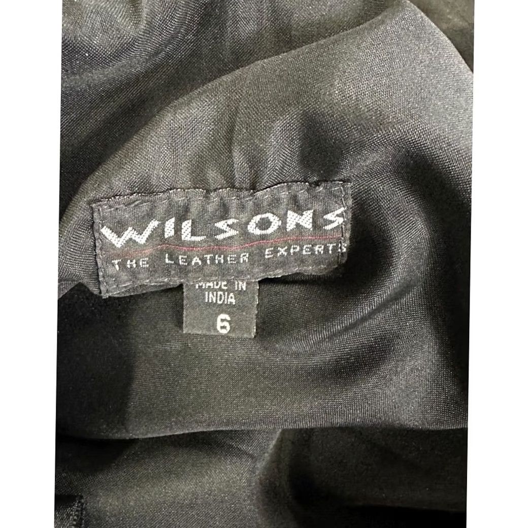 Vintage Wilsons Leather Pants Womens 6 Black Leather Straight Leg Casual Pockets Preppy Ladies Size 28" / US 6 / IT 42 - 3 Thumbnail