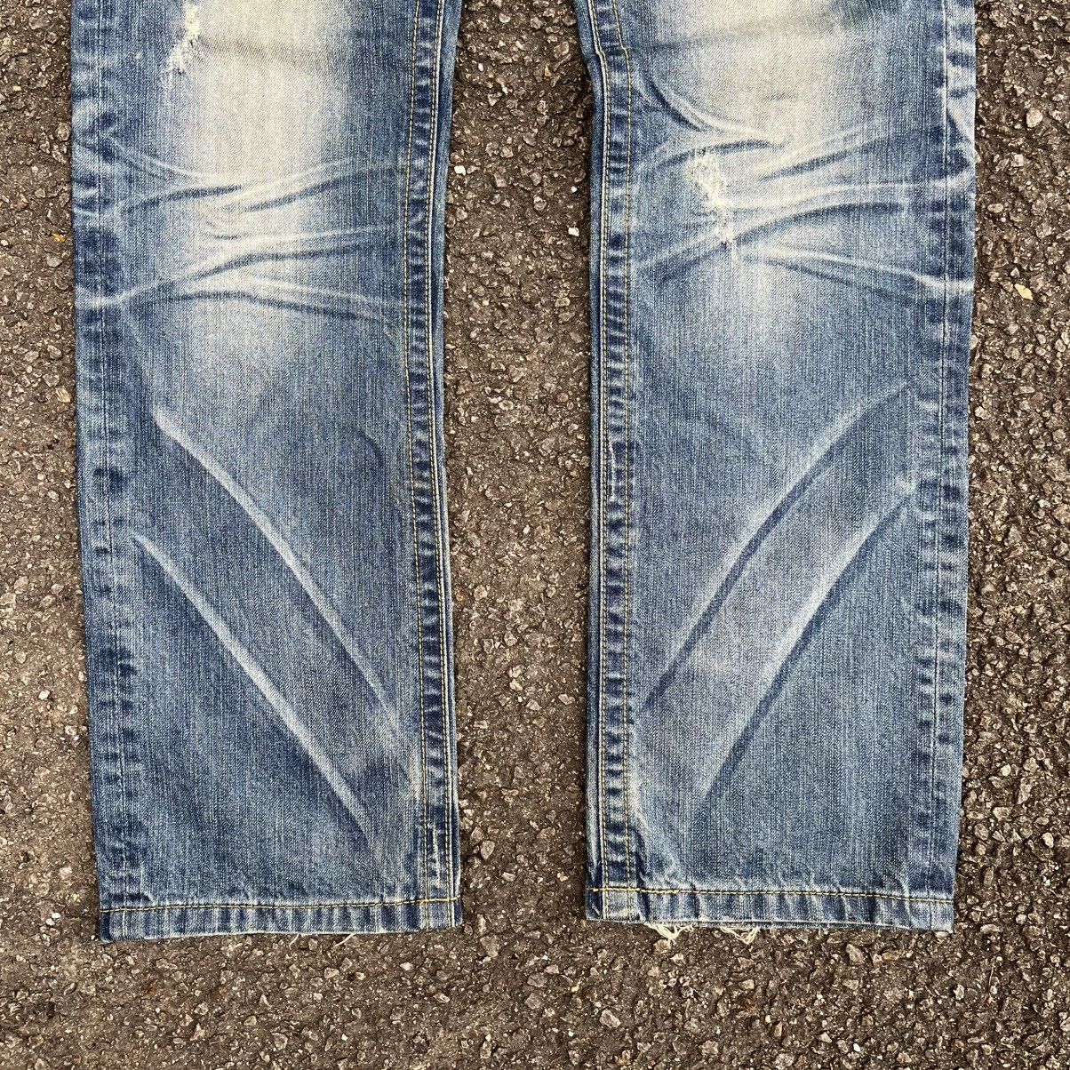 Tornado Mart Japanese Lolita Clawmark Jeans Faded Distressed Denim Punk Size US 30 / EU 46 - 3 Thumbnail