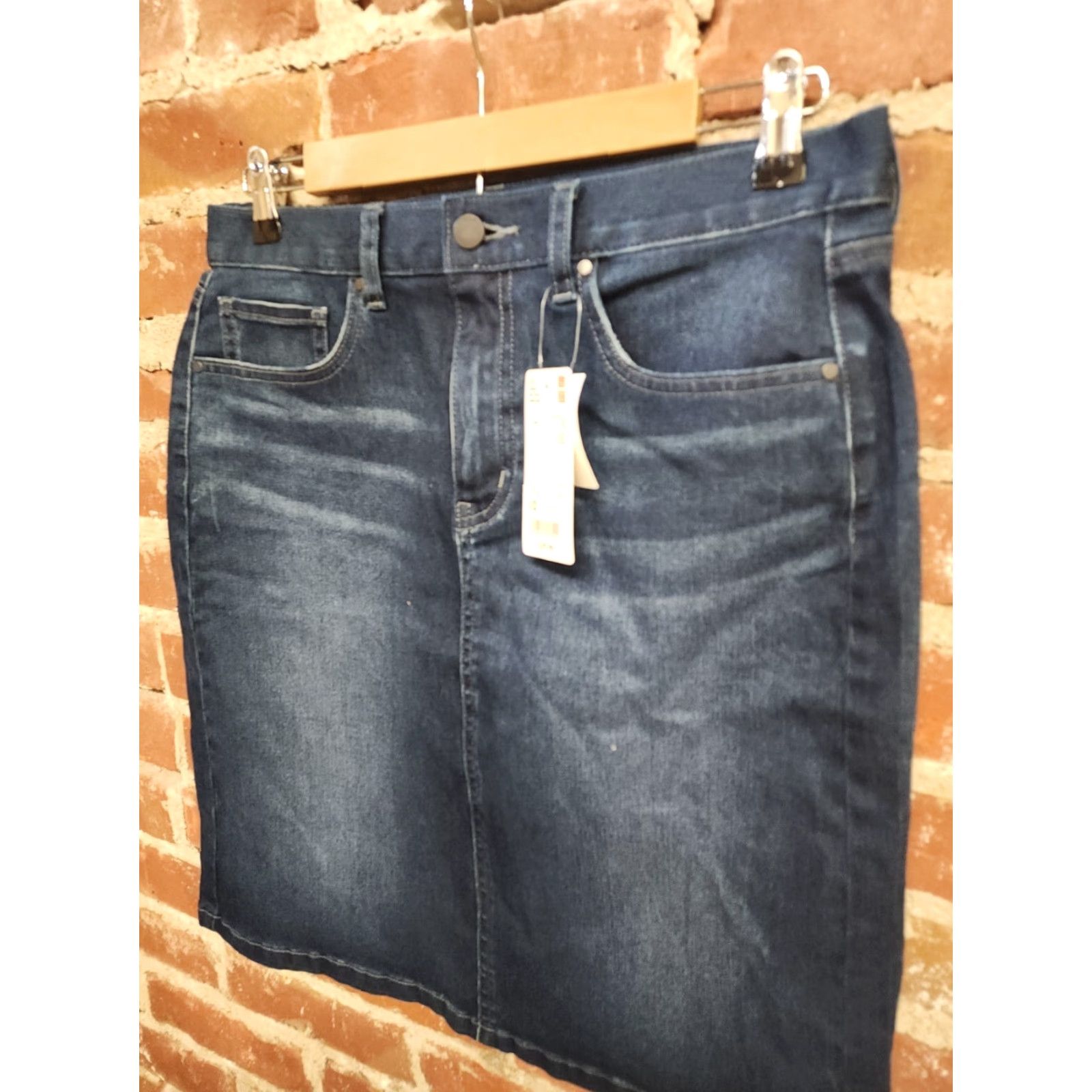 Uniqlo Uniqlo Womens Denim Skirt High Waisted Knee Length Pencil Skirt 10 Blue NWT Size 32" / US 10 / IT 46 - 4 Thumbnail