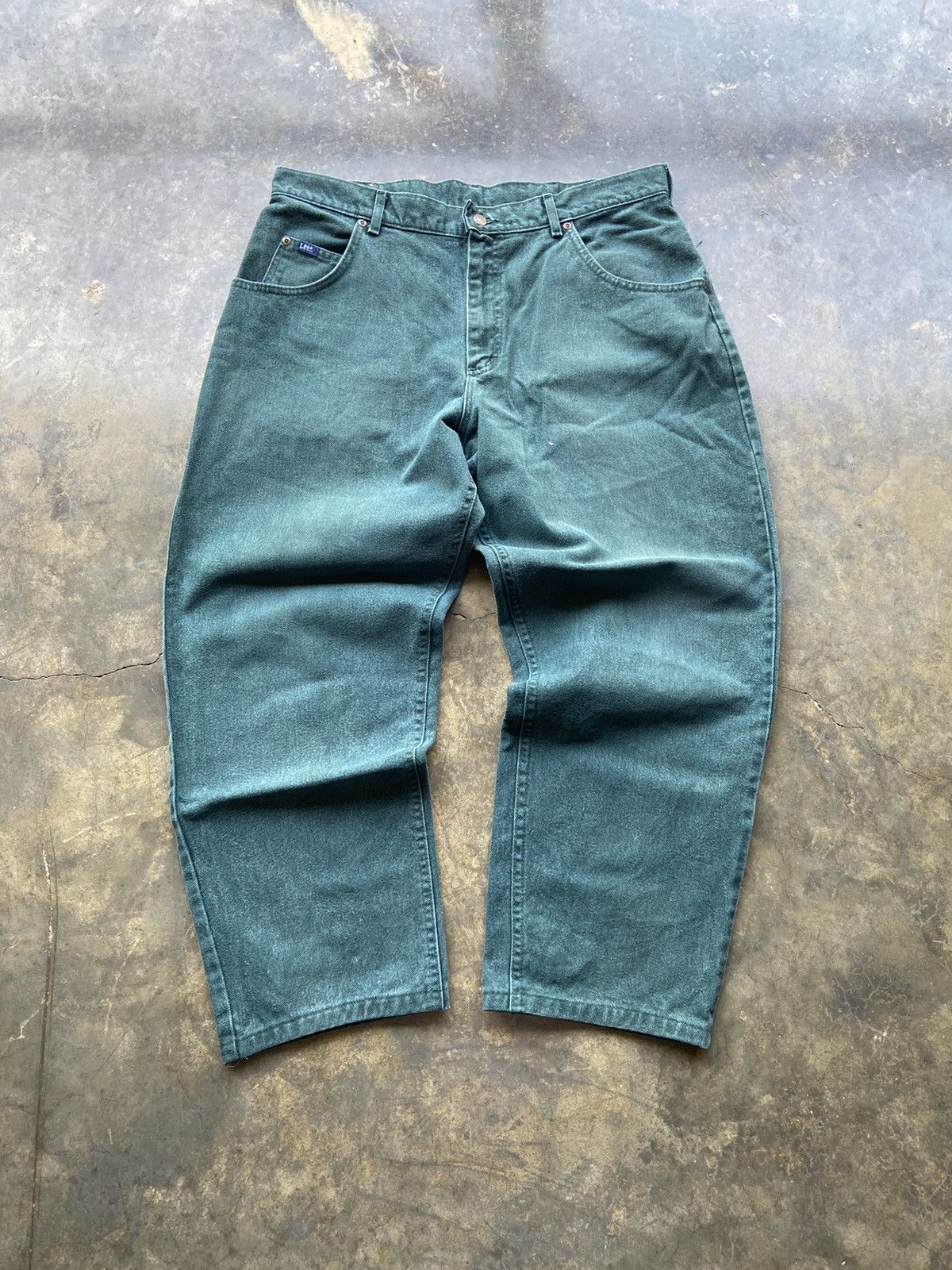Lee Crazy Vintage Baggy 90’s Forest Green Lee Jeans 36x30 Size US 36 / EU 52 - 3 Thumbnail