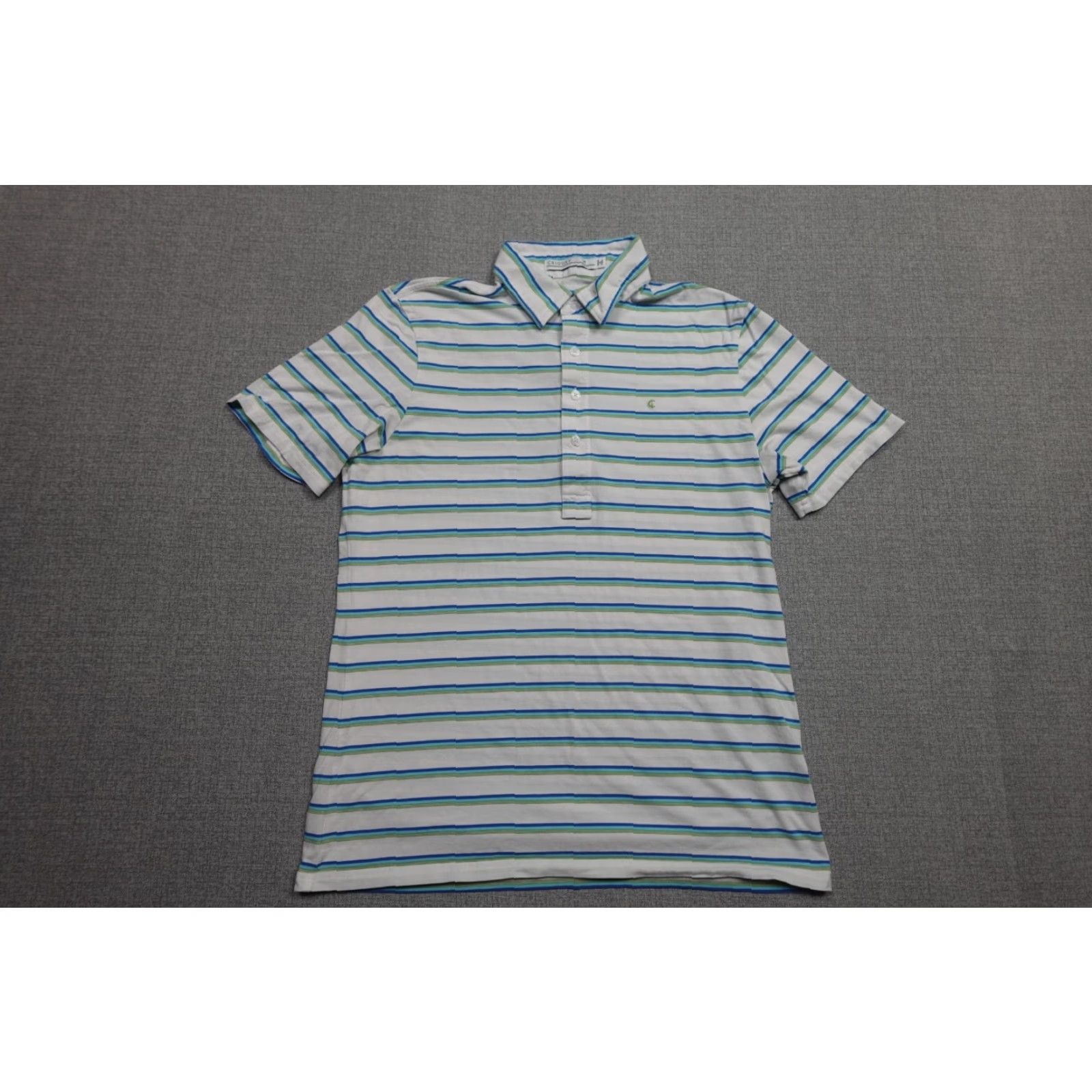 Vintage Criquet Polo Mens White Striped Golf Performance Stretch Comfort Short Sleeve Polo Mens White Striped Golf Size US M / EU 48-50 / 2 - 4 Thumbnail