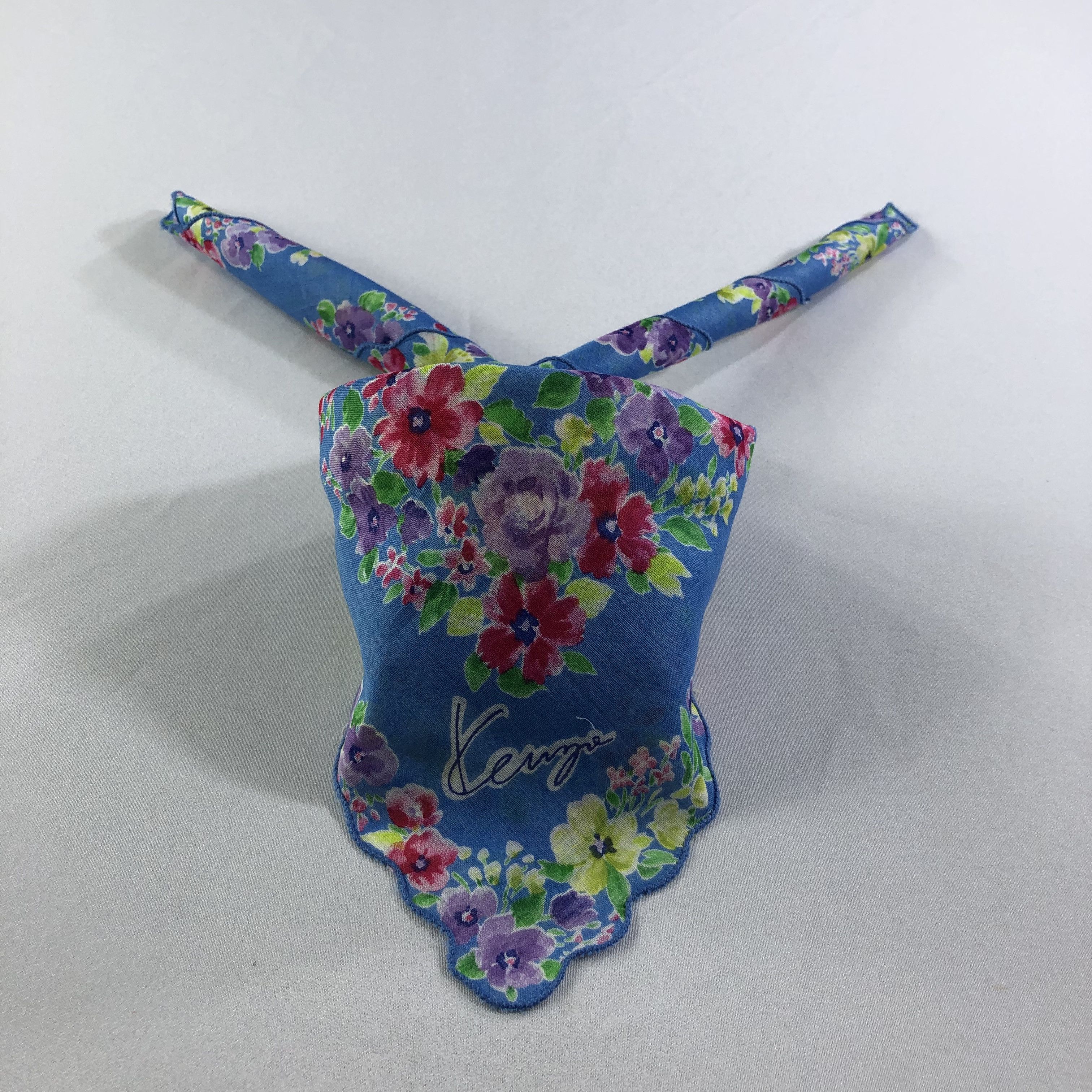 Japanese Brand × Kenzo × Vintage Kenzo Floral Handkerchief Neckerchief Bandana H2182 Size ONE SIZE - 2 Thumbnail