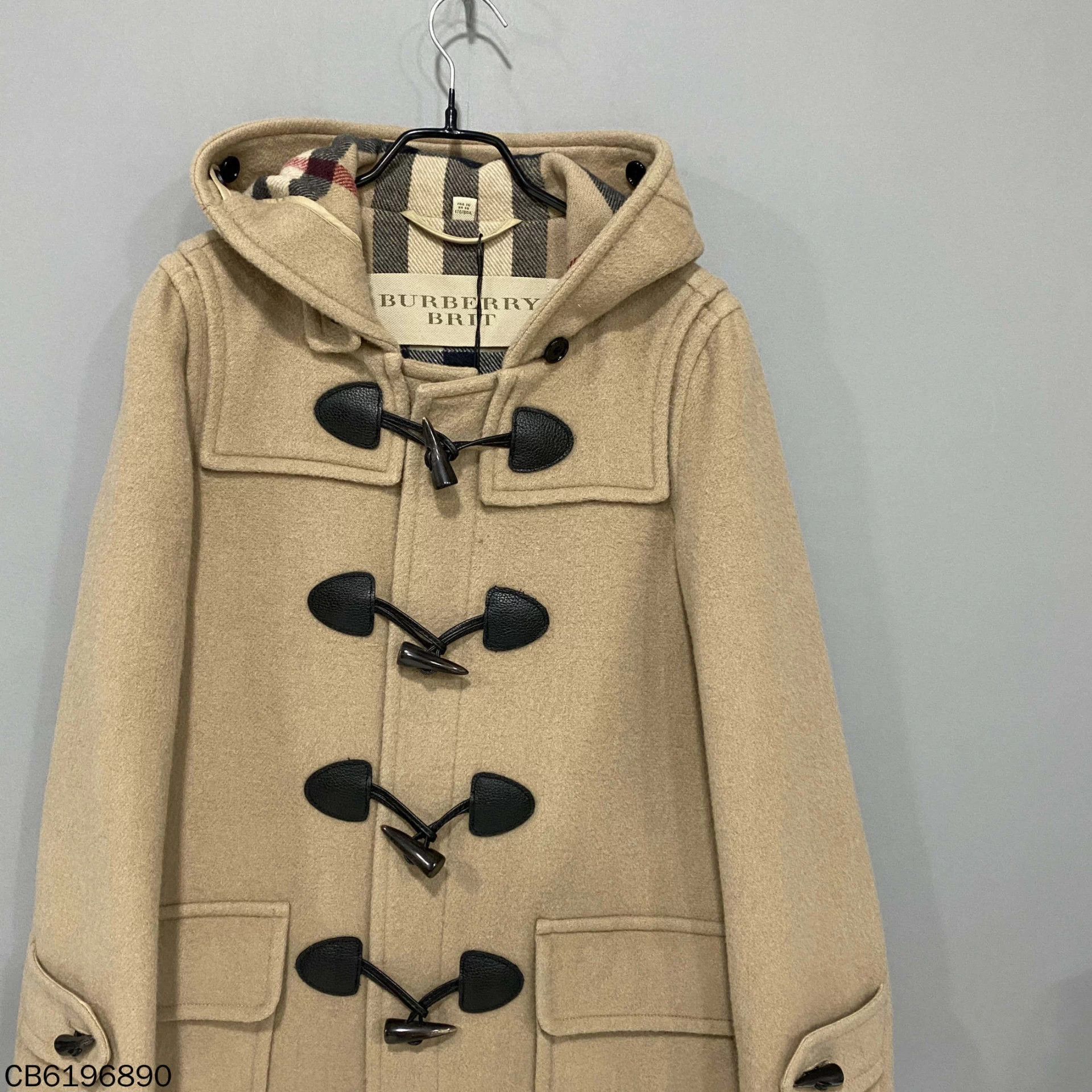 Burberry Burberry Khaki Check Wool Coat UK6 Buffalo Horn Size XS / US 0-2 / IT 36-38 - 2 Thumbnail