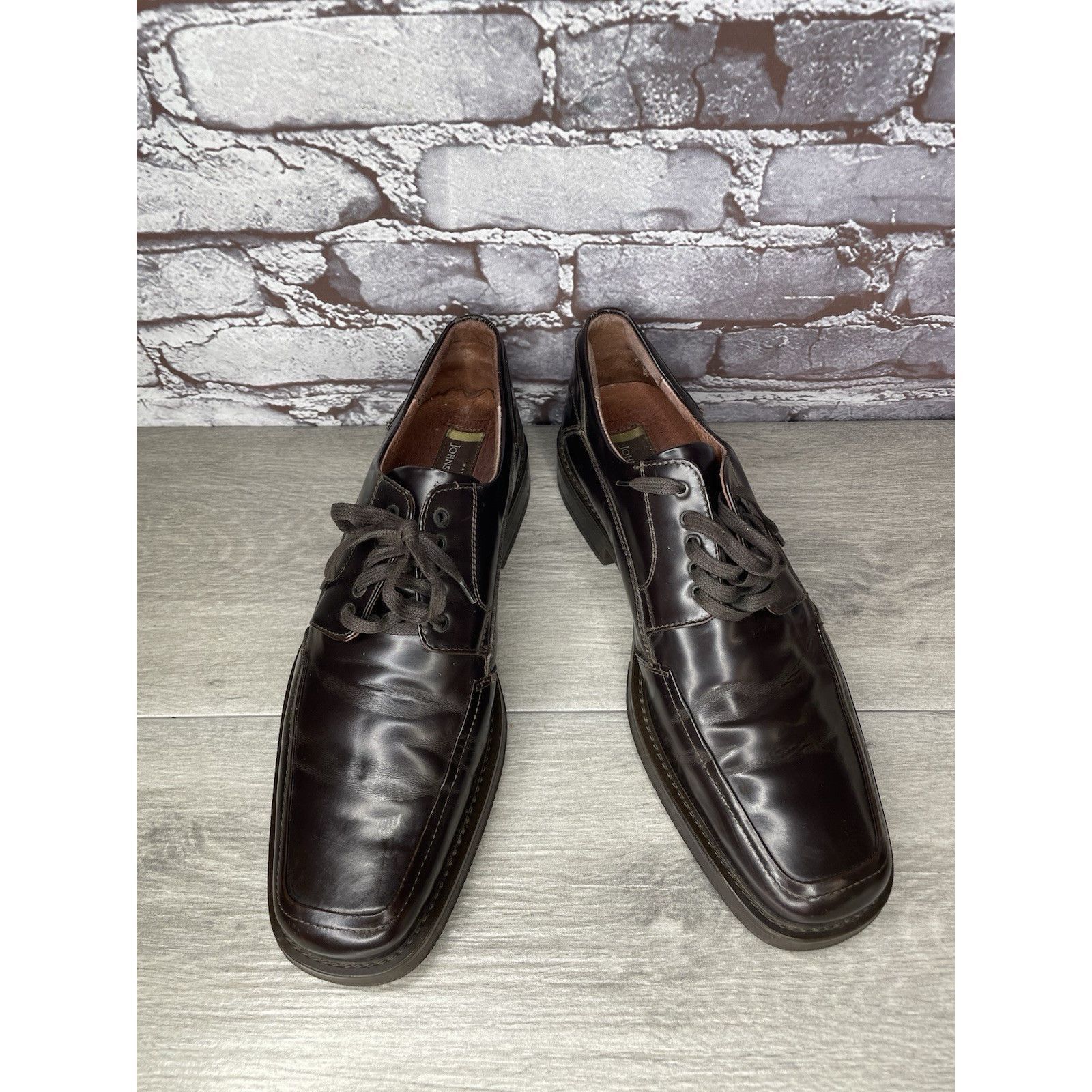 Johnston & Murphy Johnston & Murphy Handcrafted Italy Brown Square Oxfords Sho Size US 9.5 / EU 42-43 - 1 Thumbnail