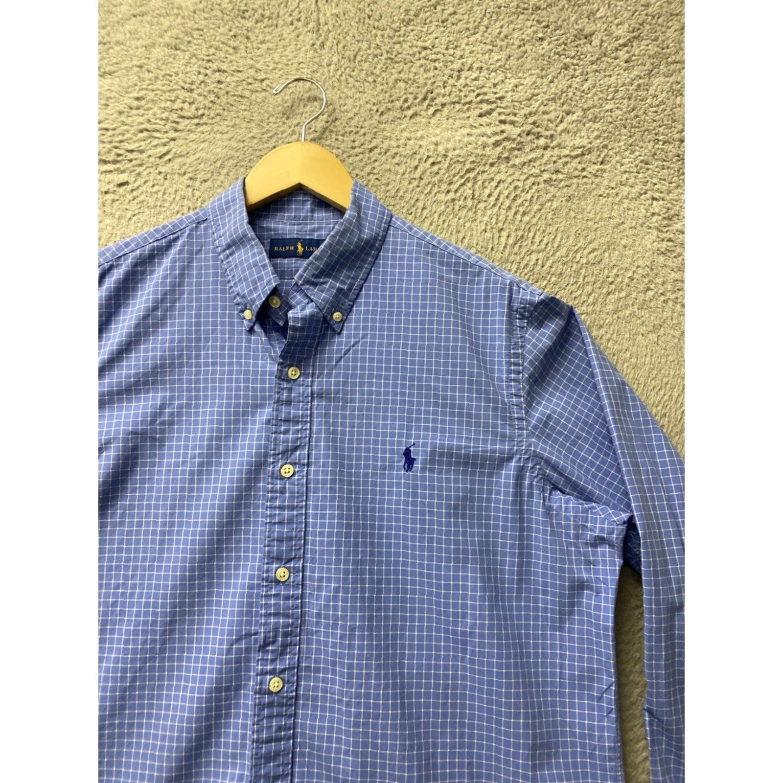 Ralph Lauren RALPH LAUREN Button-Down Shirt Mens L Blue Check Classic Long Sleeve Size US L / EU 52-54 / 3 - 3 Thumbnail