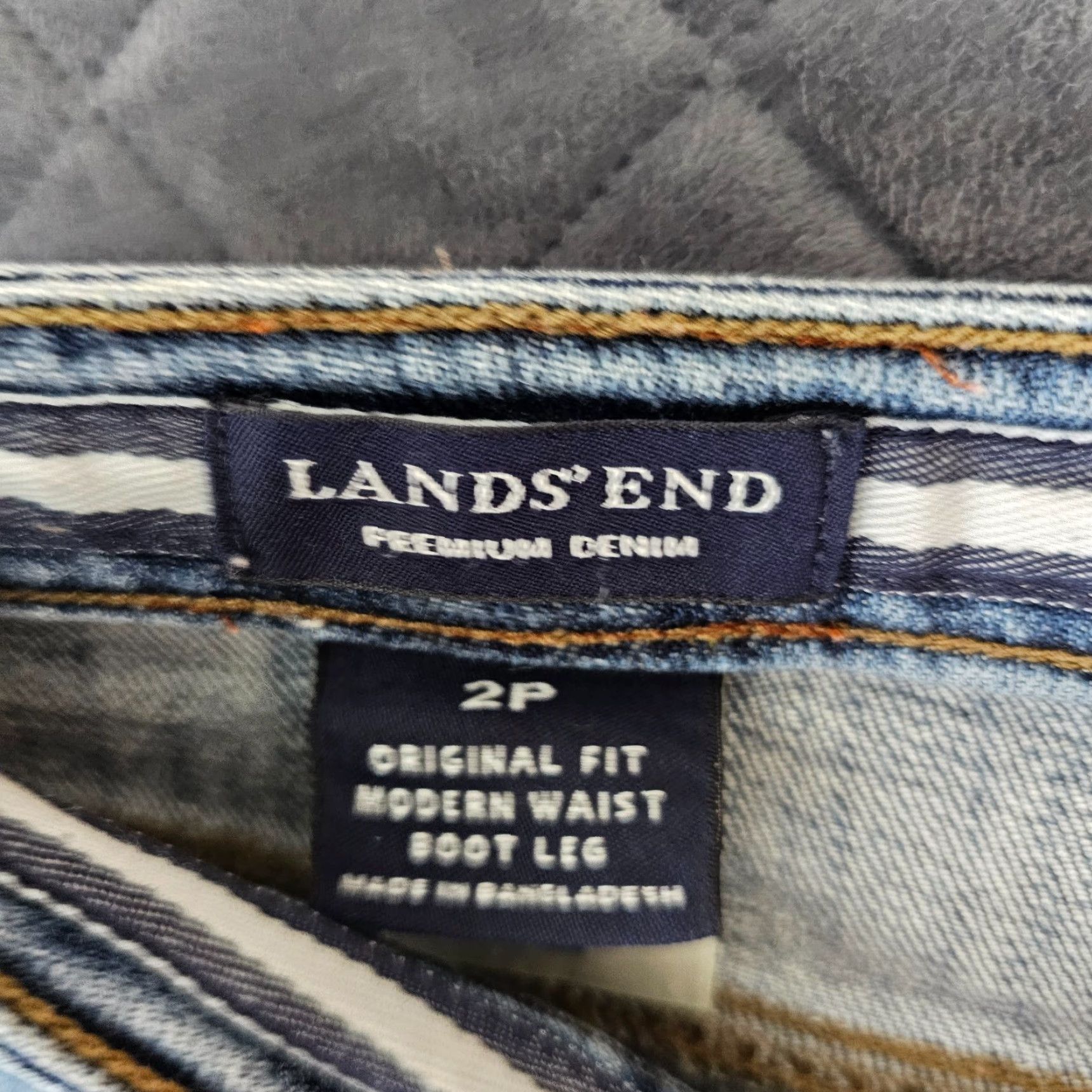 Lands' End Lands' End Premium Denim Petite Mid Rise Straight Leg Jean Blue 2P Original Fit Womens Petite Jeans 2P Blue Straight Leg Lands' End Size 26" / US 2 / IT 38 - 3 Thumbnail