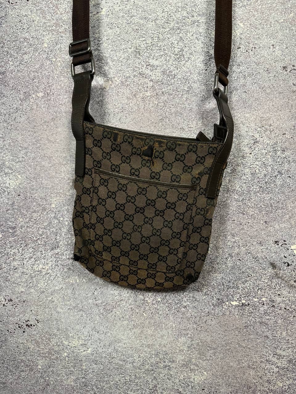 Gucci GUCCI GG Canvas Shoulder Bag Beige Dark Brown Auth Size ONE SIZE - 5 Thumbnail