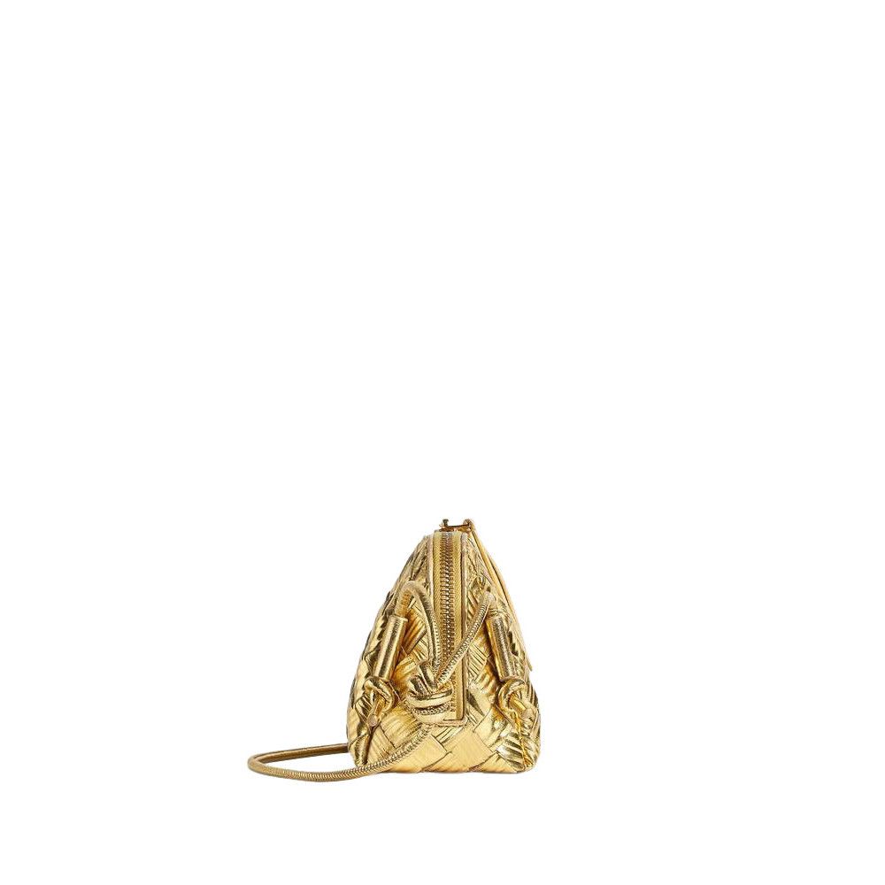 Bottega Veneta BOTTEGA VENETA Concert $2800 Gold Intrecciato Leather Pouch Size ONE SIZE - 3 Thumbnail