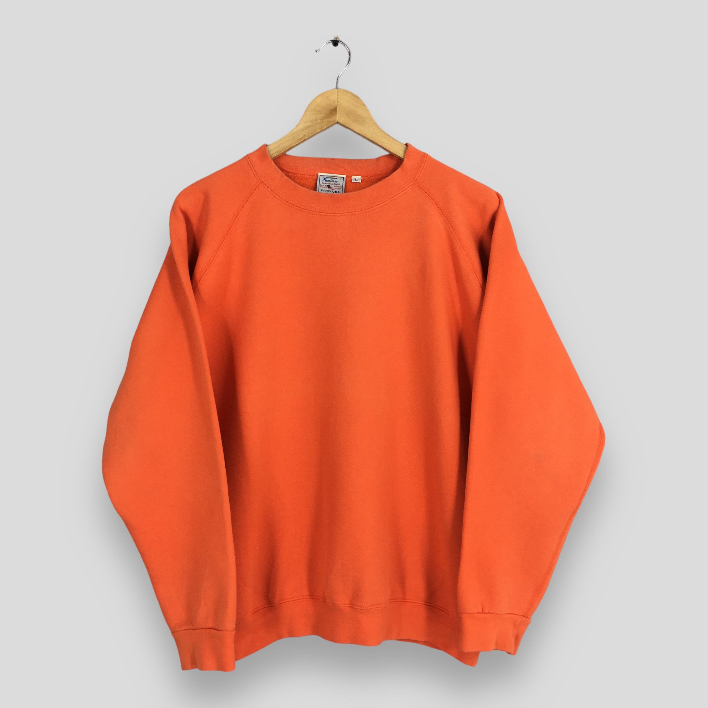 Avirex Vintage 90s Avirex Usa Plain Orange Sweater Large Size US L / EU 52-54 / 3 - 1 Thumbnail