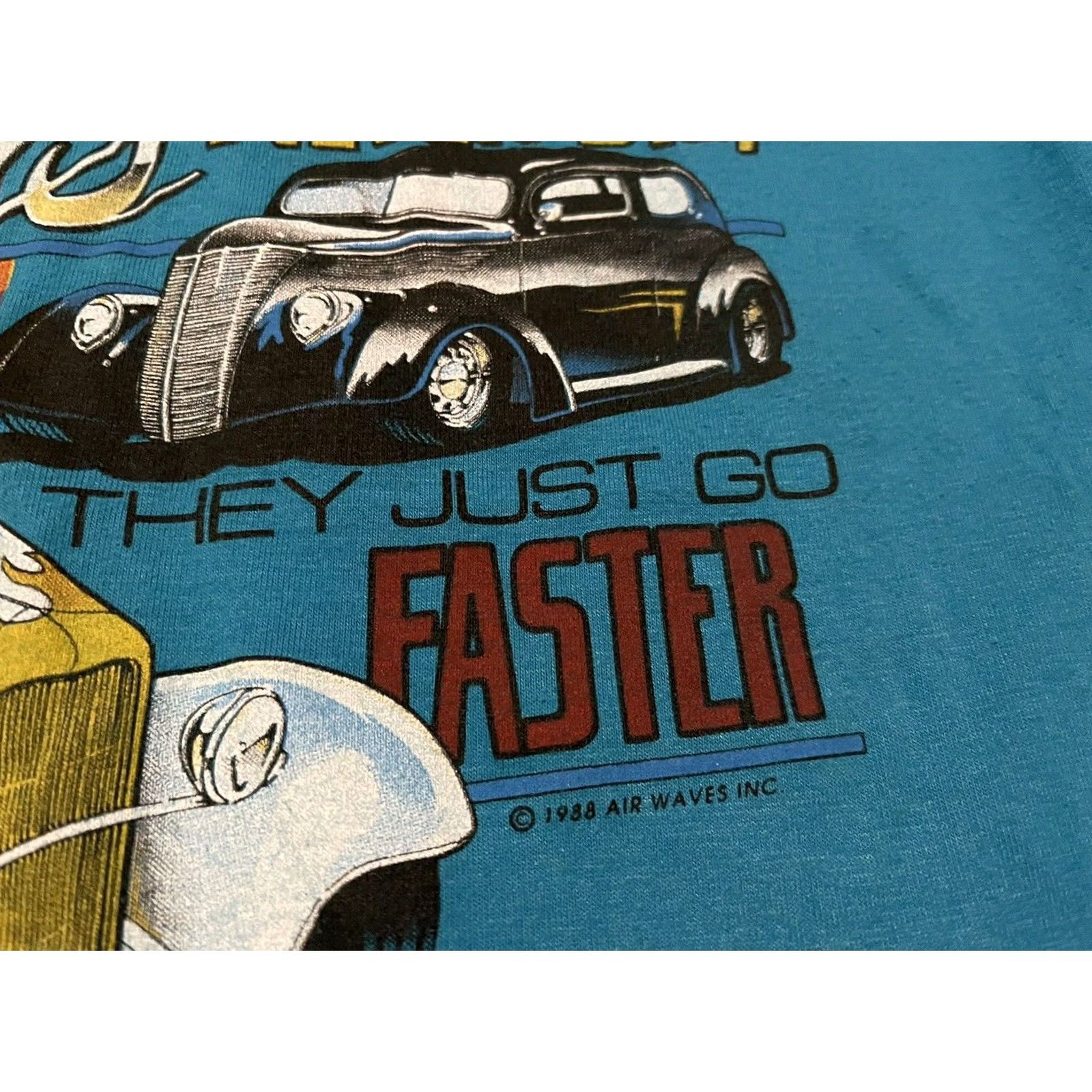 Hanes VINTAGE 1988 Old Fords Never Die They Just Go Faster Hot Rod T-Shirt Adult XL Blue Mens Size US XL / EU 56 / 4 - 3 Thumbnail