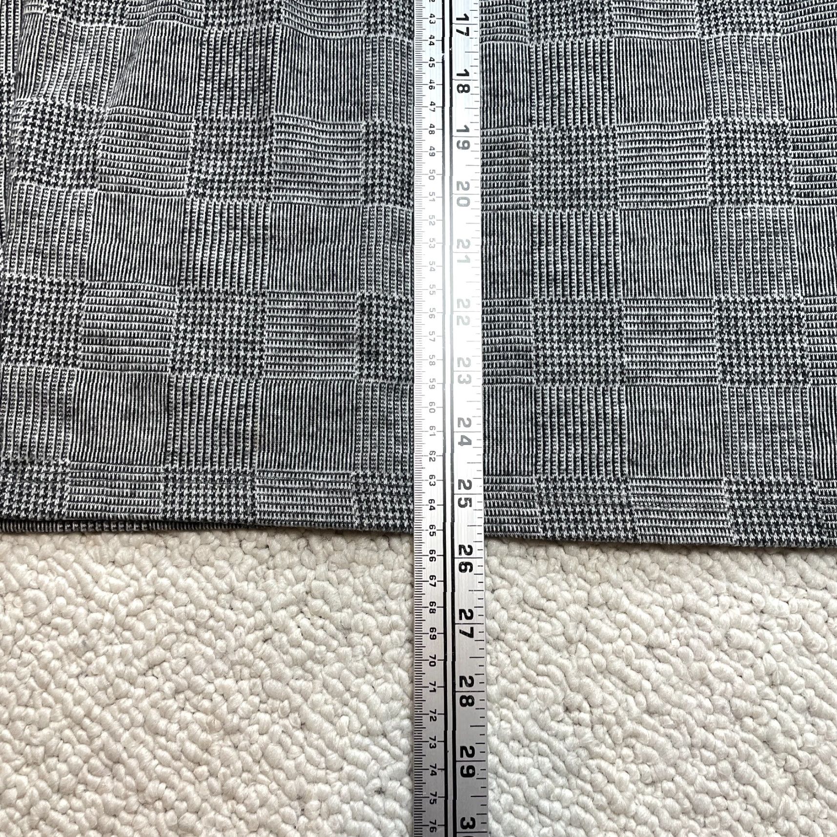 Vintage Rag Doll Skirt Womens 1X Gray Stretch Knee Length Check Polyester Denim Vintage No Size 40" / US 18 - 3 Thumbnail