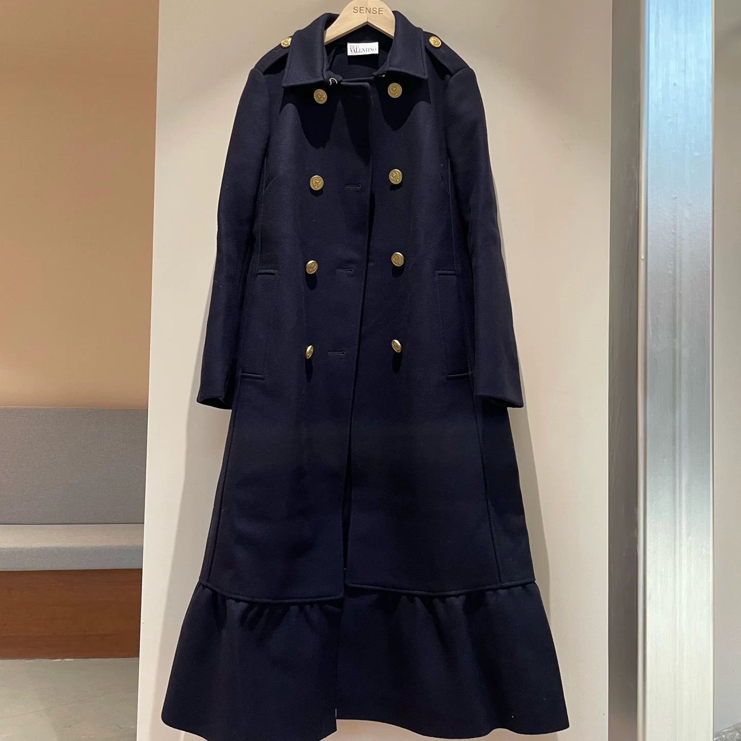 Valentino Red Valentino Wool Long Coat Ruffle Hem Size US M / EU 48-50 / 2 - 1 Thumbnail