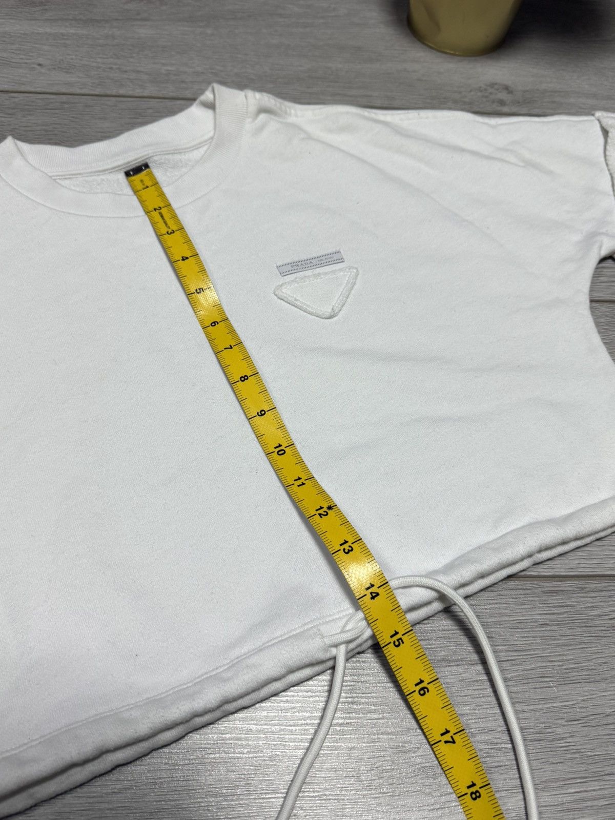 Prada Prada Milano crop top triangle logo tab sweatshirt Size L / US 10 / IT 46 - 11 Thumbnail