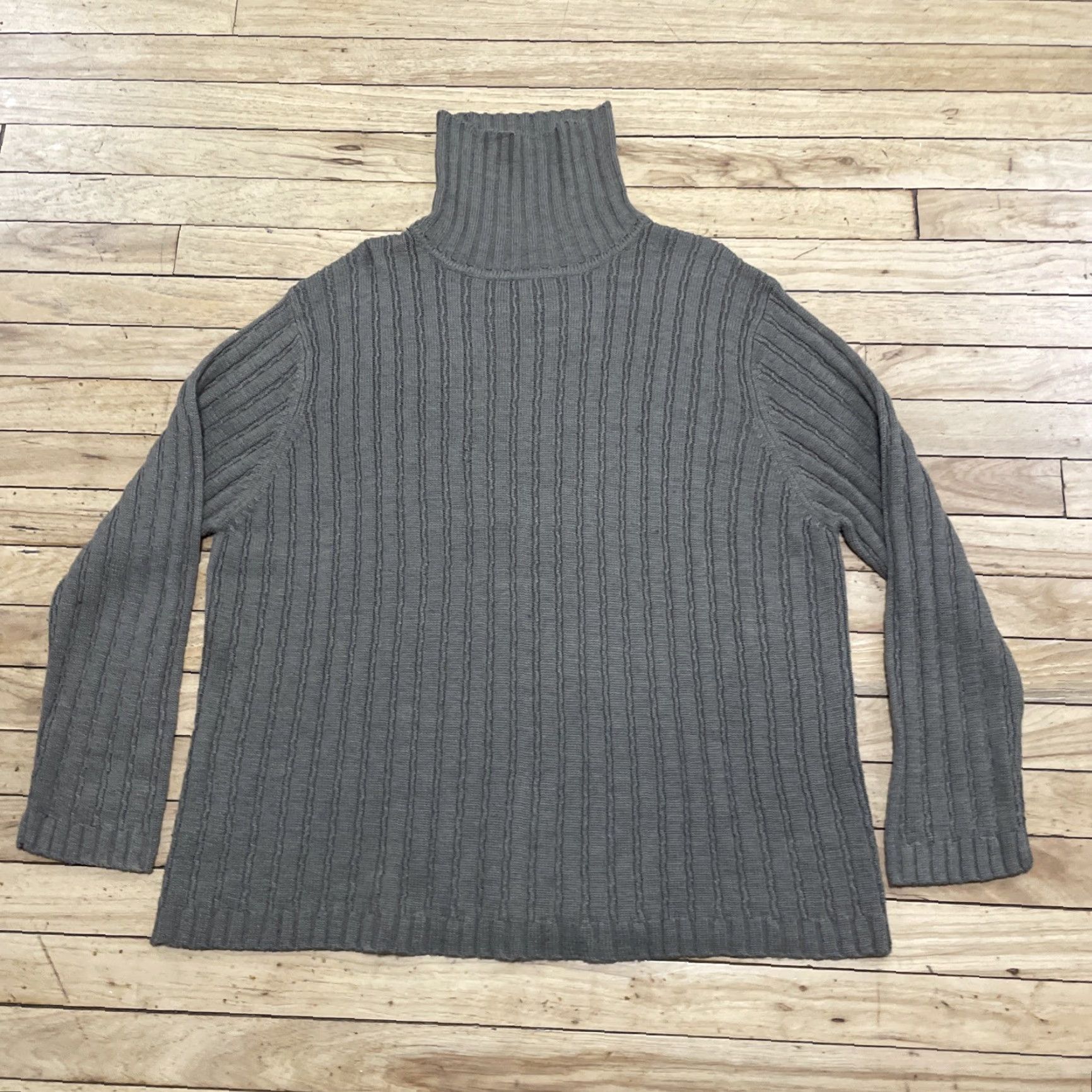 Vintage VINTAGE Tribeca 90s/y2k Brown Wool Turtleneck Sweater XXL Ribbed Knit Pullover Mulher? Size XXL / US 16-18 / IT 52-54 - 3 Thumbnail