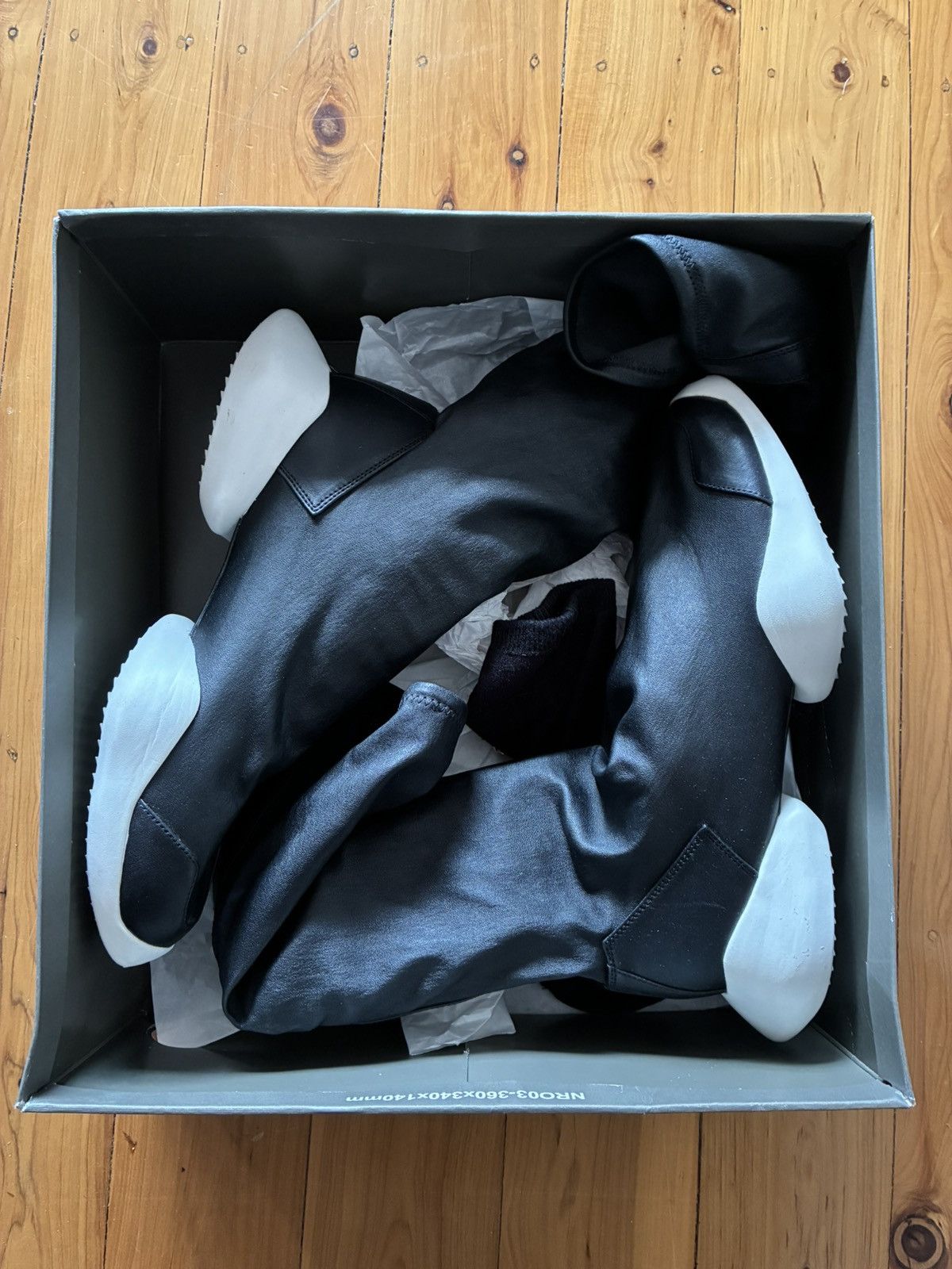 Adidas × Rick Owens RICK OWENS ADIDAS RUNNER STRETCH BOOT SOCK RAMONES GEOBASKET Size US 10 / EU 43 - 4 Thumbnail