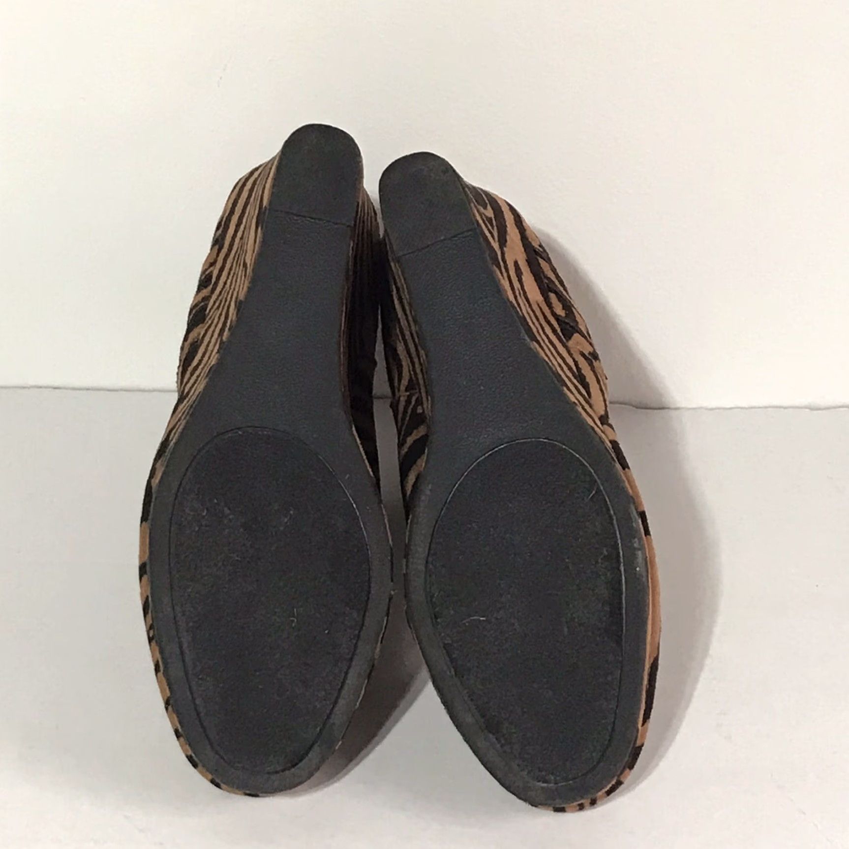 Sugar Sugar Juliette Zebra Print Wedge Ankle Bootie Womens Size 8.5 Chestnut/Dark Brown 3.5in Heel Size US 8.5 / IT 38.5 - 6 Thumbnail