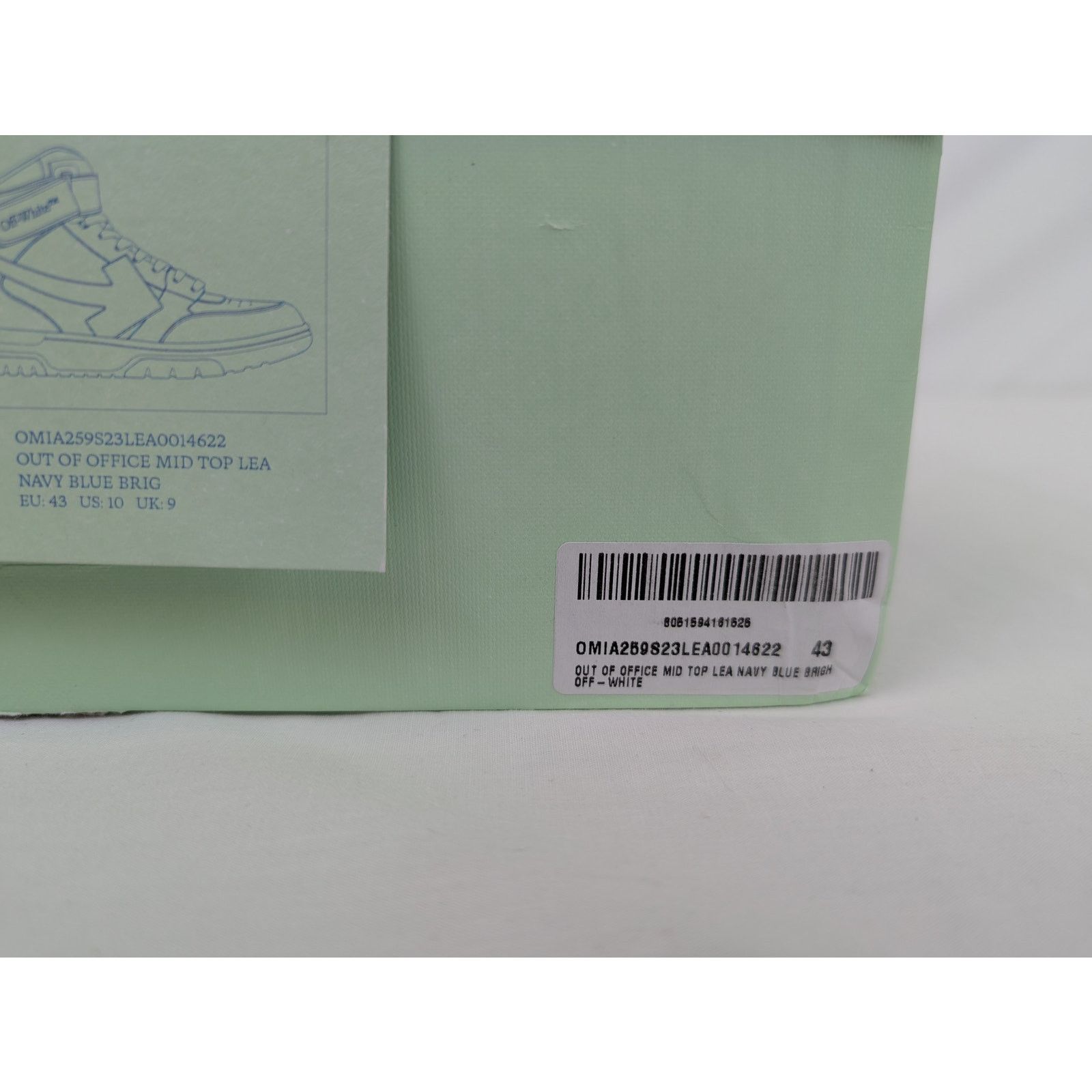Off-White o1rshd1 Out of office Mid Top Lea Sneakers in Blue Size US 10 / EU 43 - 23 Thumbnail
