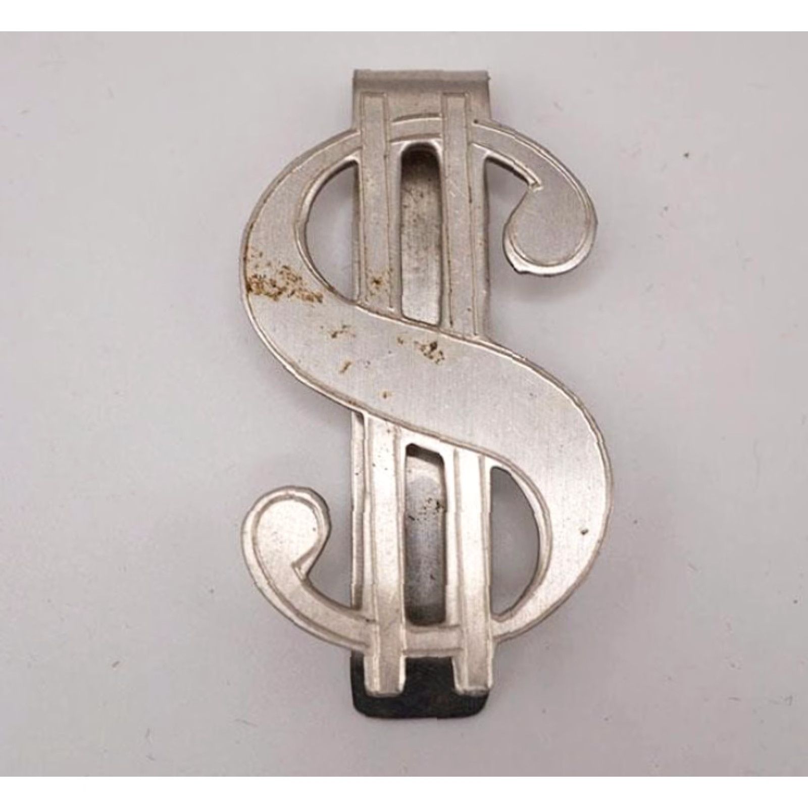 Vintage VINTAGE Metal Money Clip Dollar Sign Silver Tone Men's Jewelry Size ONE SIZE - 2 Thumbnail
