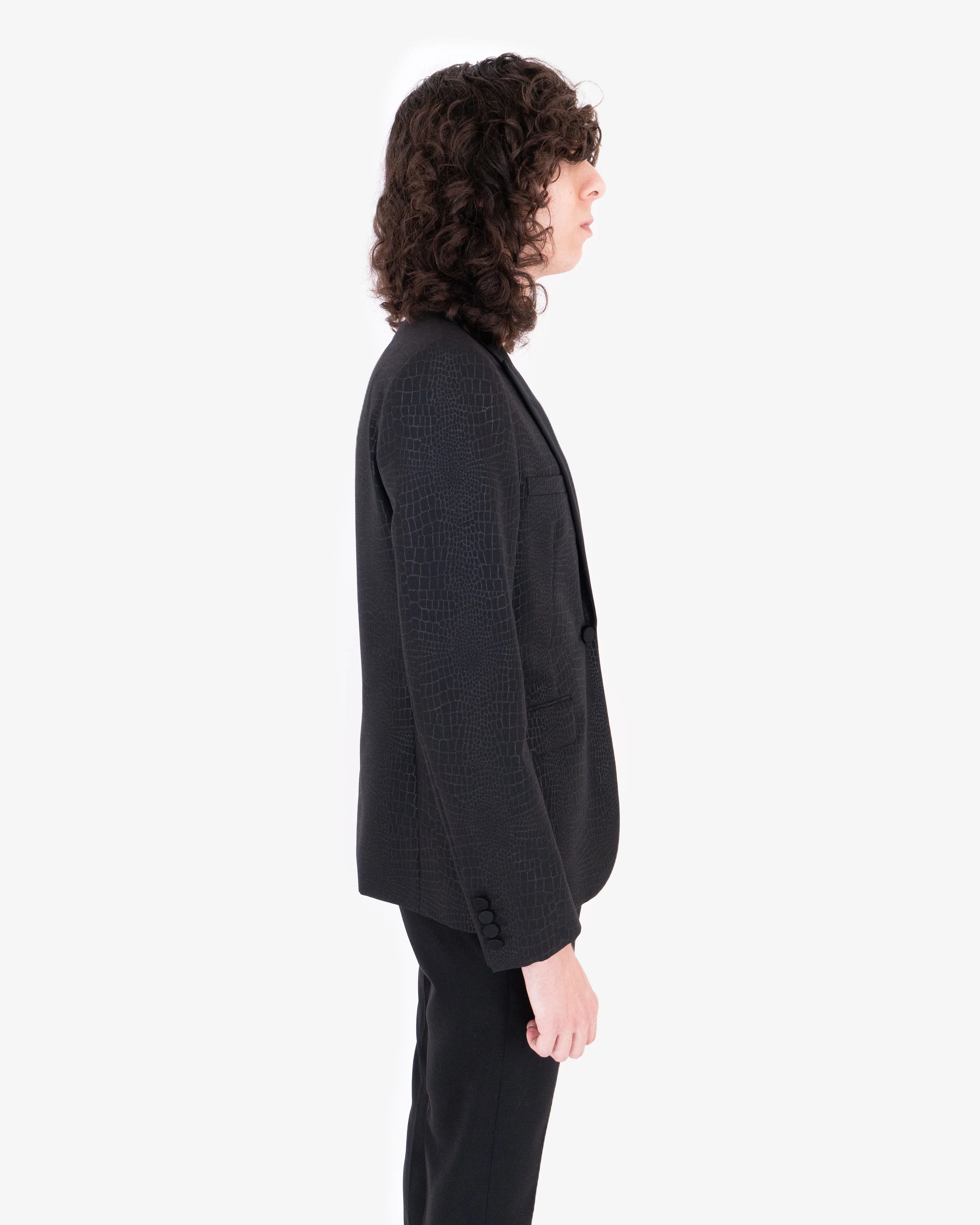 Saint Laurent Paris Crocodile Wax Print Le Smoking Jacket (FW14) Size US XS / EU 42 / 0 - 5 Thumbnail