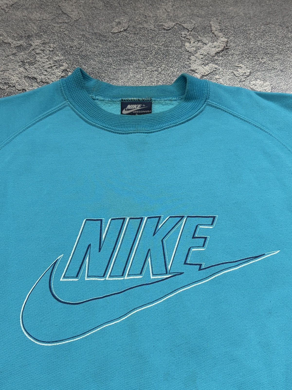 Nike Vtg 80s Nike Oregon Sweatshirt Italy Teal Embroidered S Size US S / EU 44-46 / 1 - 6 Thumbnail
