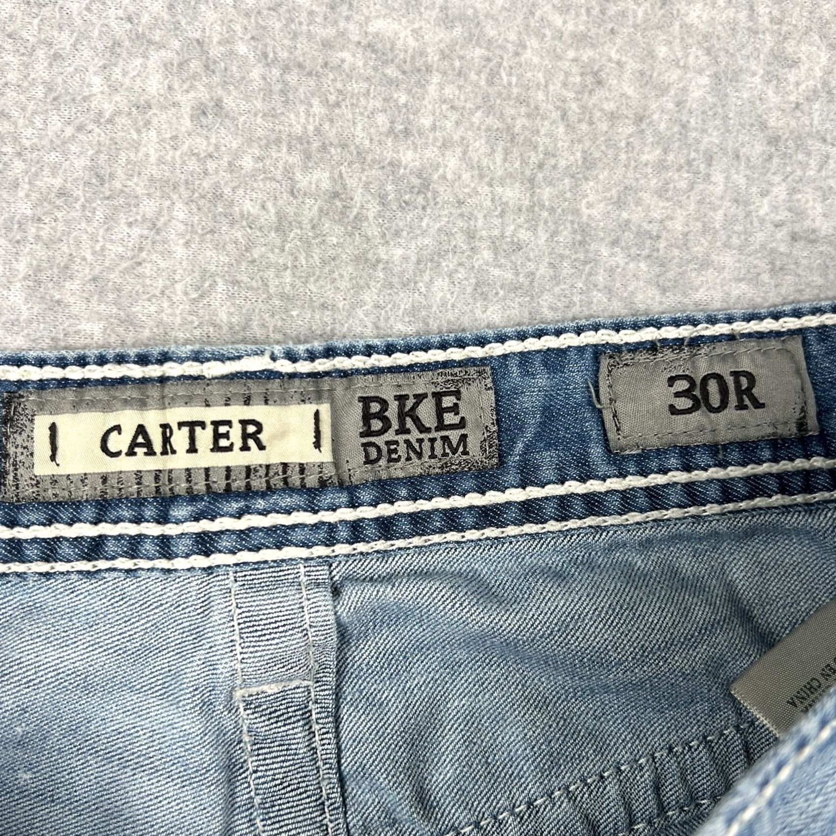Vintage Buckle BKE Carter Jeans Stretch Denim 30x31 Men Blue Pants Thick Stitch Size US 30 / EU 46 - 3 Thumbnail