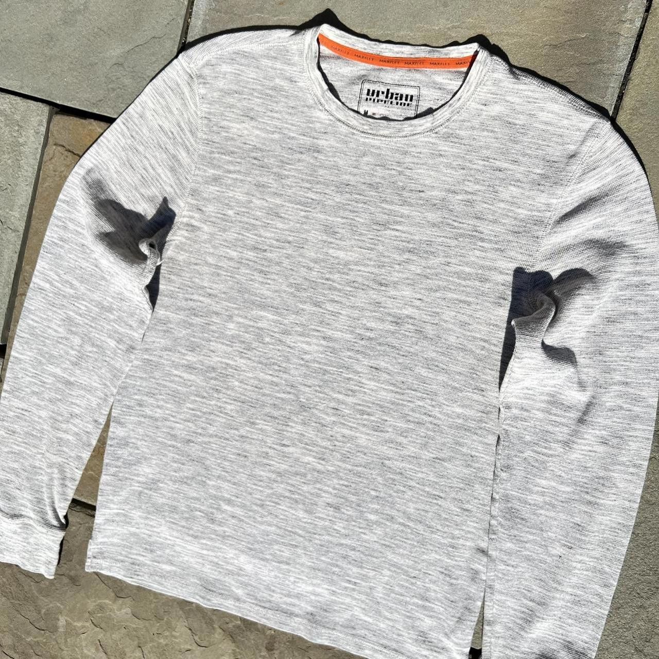 Urban Pipeline Y2K Light Grey Heather Waffle Knit Thermal Size US M / EU 48-50 / 2 - 2 Thumbnail