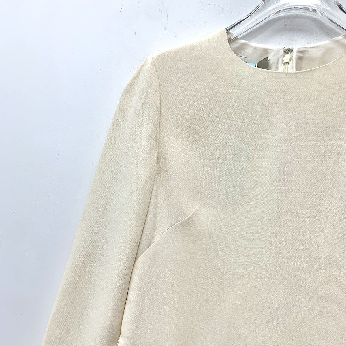Valentino Valentino Beige Lace Trim Crew Neck Long Sleeve Dress K26WX Size L / US 10 / IT 46 - 3 Thumbnail