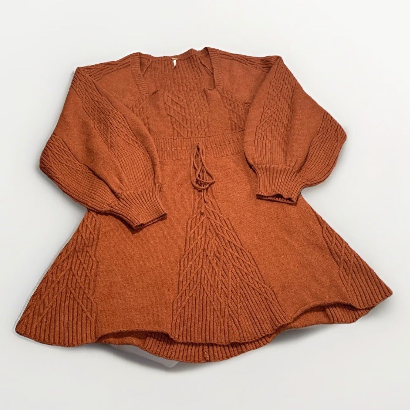 Free People Free People Women's Cinnamon Long Sleeve Square Neck Short Mini Dress XL Size XL / US 12-14 / IT 48-50 - 3 Thumbnail
