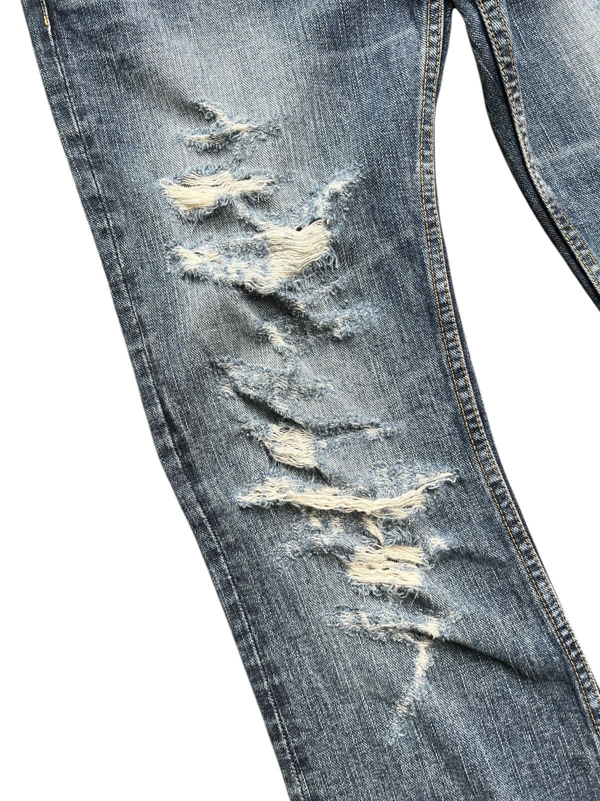 RIPVANWINKLE 1990s Rip Van Winkle Light Boot Cut Ripped Jeans Size US 31 - 7 Thumbnail