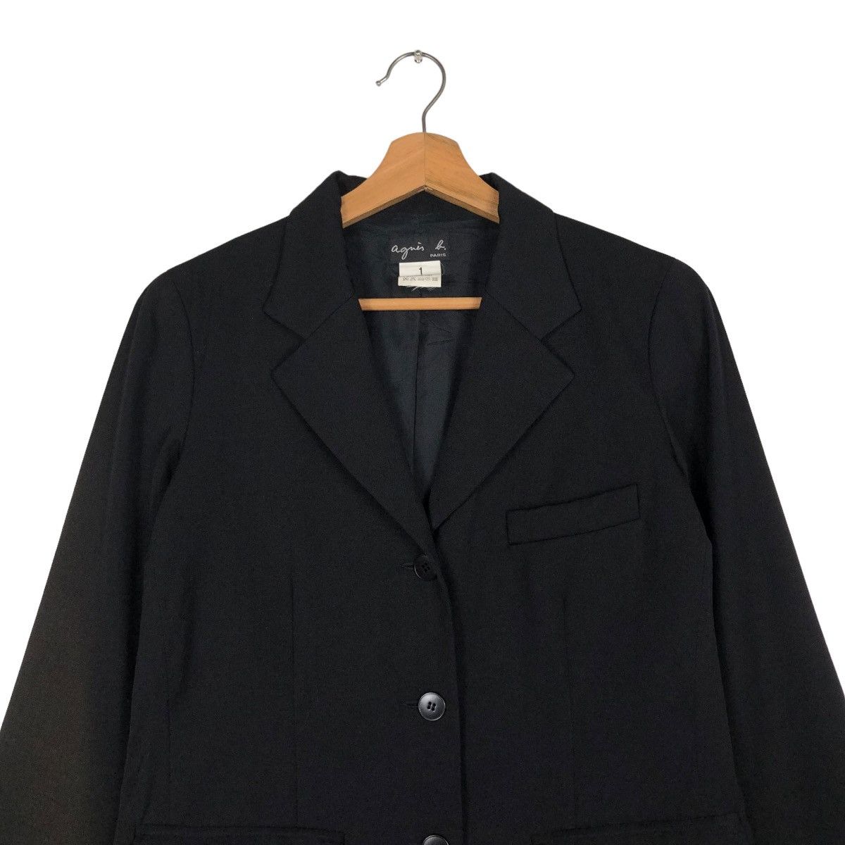 agnes b. RICH BLACK VINTAGE BUTTON JACKET AGNES B. PARIS ISSEY MIYAKE Size US S / EU 44-46 / 1 - 5 Thumbnail