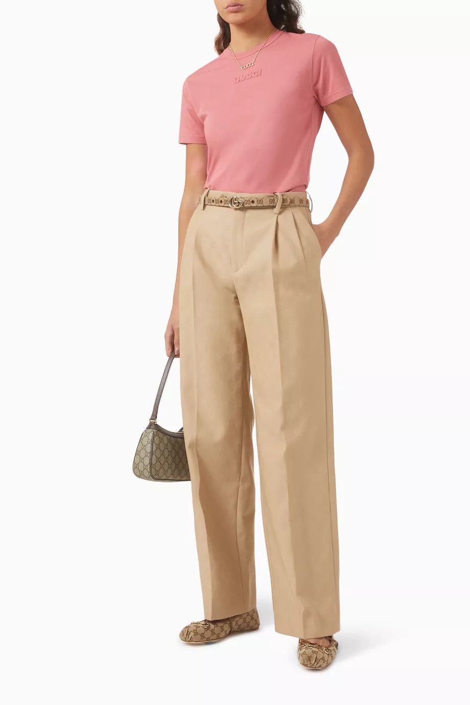Gucci oc11z0126 Embroidered Cotton Jersey T-Shirt In Pink Size XL / US 12-14 / IT 48-50 - 2 Thumbnail