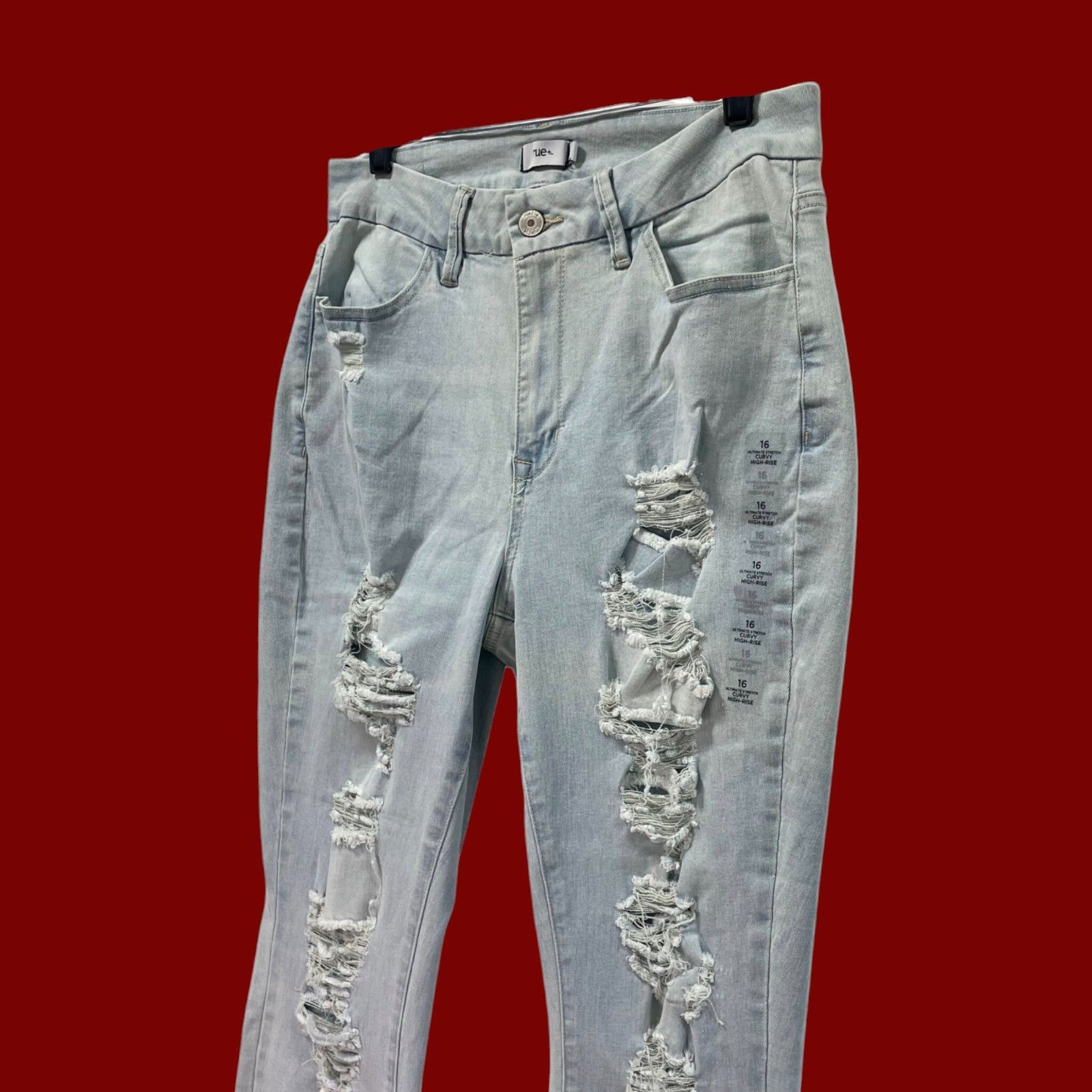 Other Rue + - Women's Ultimate Stretch Curvy High-Rise Jeans Distr Size 38" / US 16 / IT 52 - 12 Thumbnail