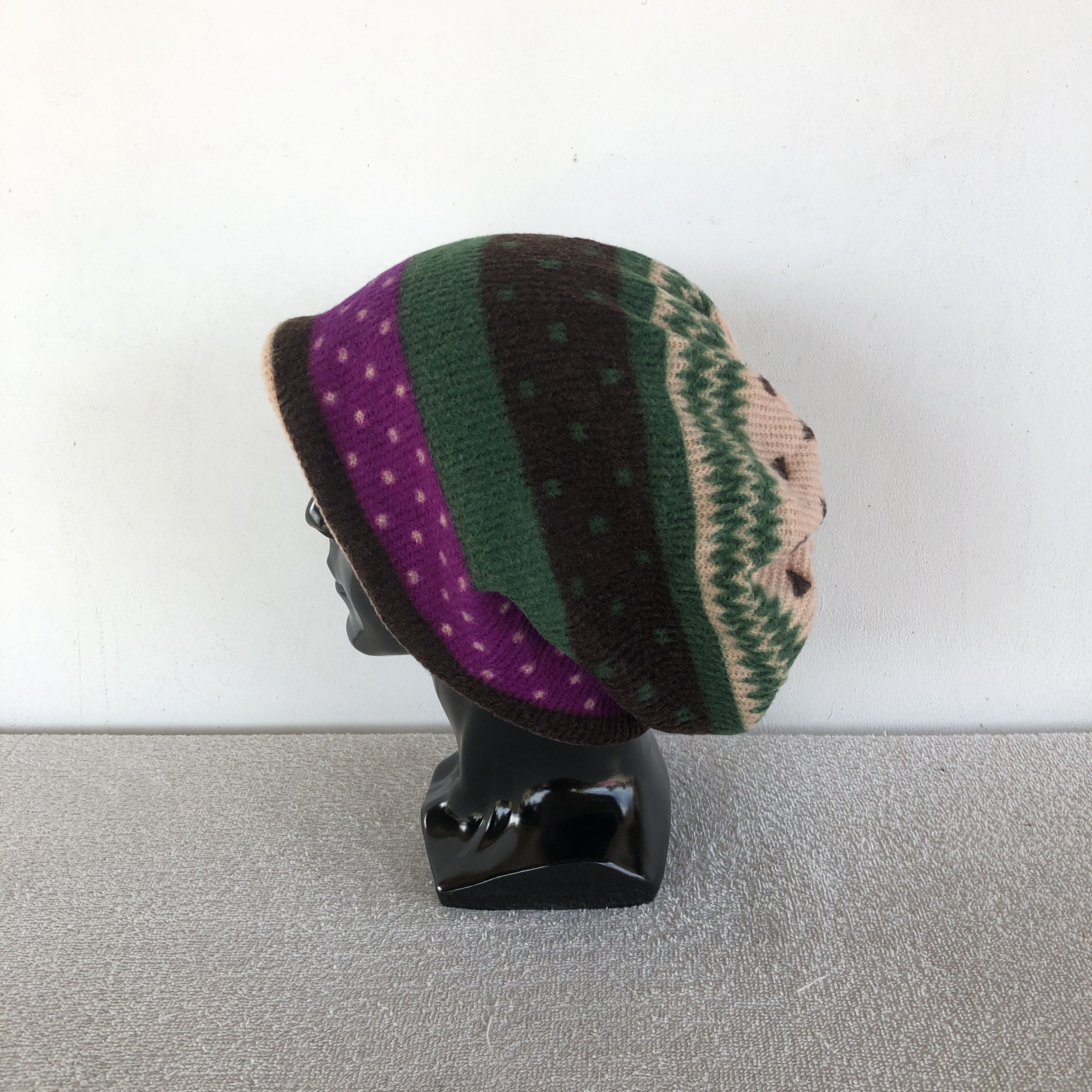 Japanese Brand Vintage 90s Unknown Cable Knit Earflap Beanie Snow Caps Hats Size ONE SIZE - 5 Thumbnail