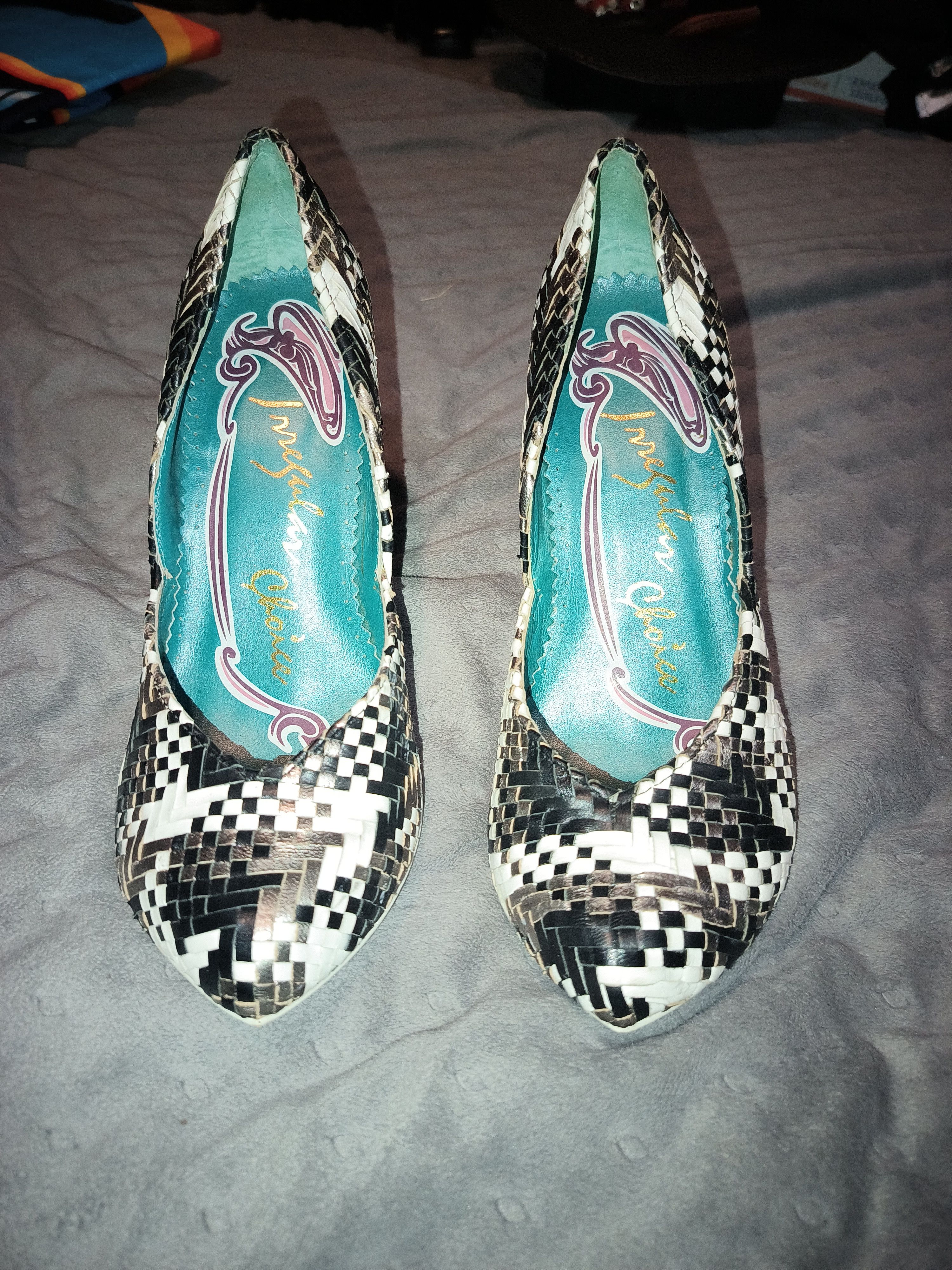 Other Irregular Choice Woven Black and White Pump Shoes EU 38.5 Size US 8.5 / IT 38.5 - 1 Thumbnail