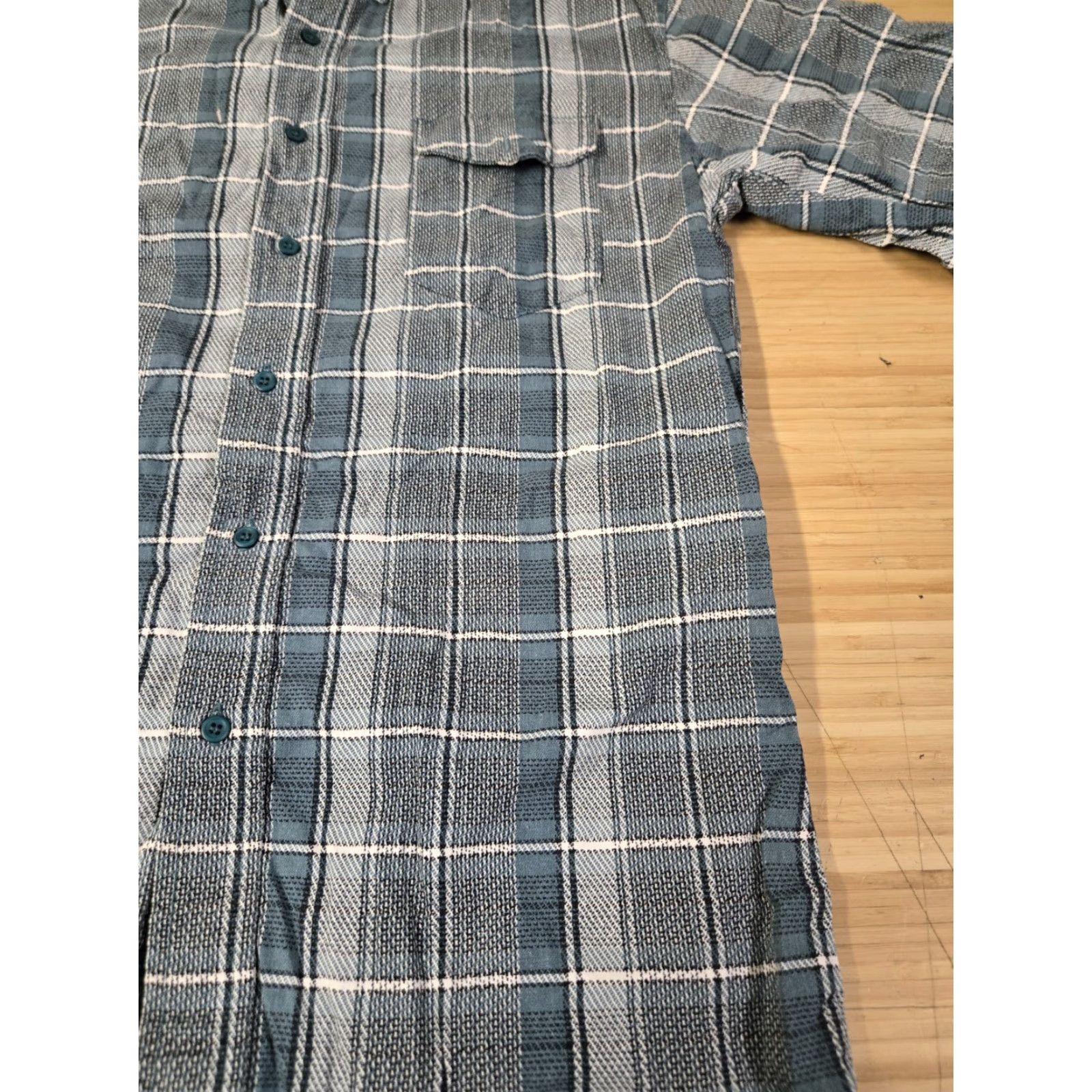 Wrangler VINTAGE Wrangler Western Shirt Men's M Green Plaid Short Sleeve Button-Up Collared Lightweight Easy Care Pockets Preshrunk 90s Western Mens_Cowboy Size US M / EU 48-50 / 2 - 2 Thumbnail