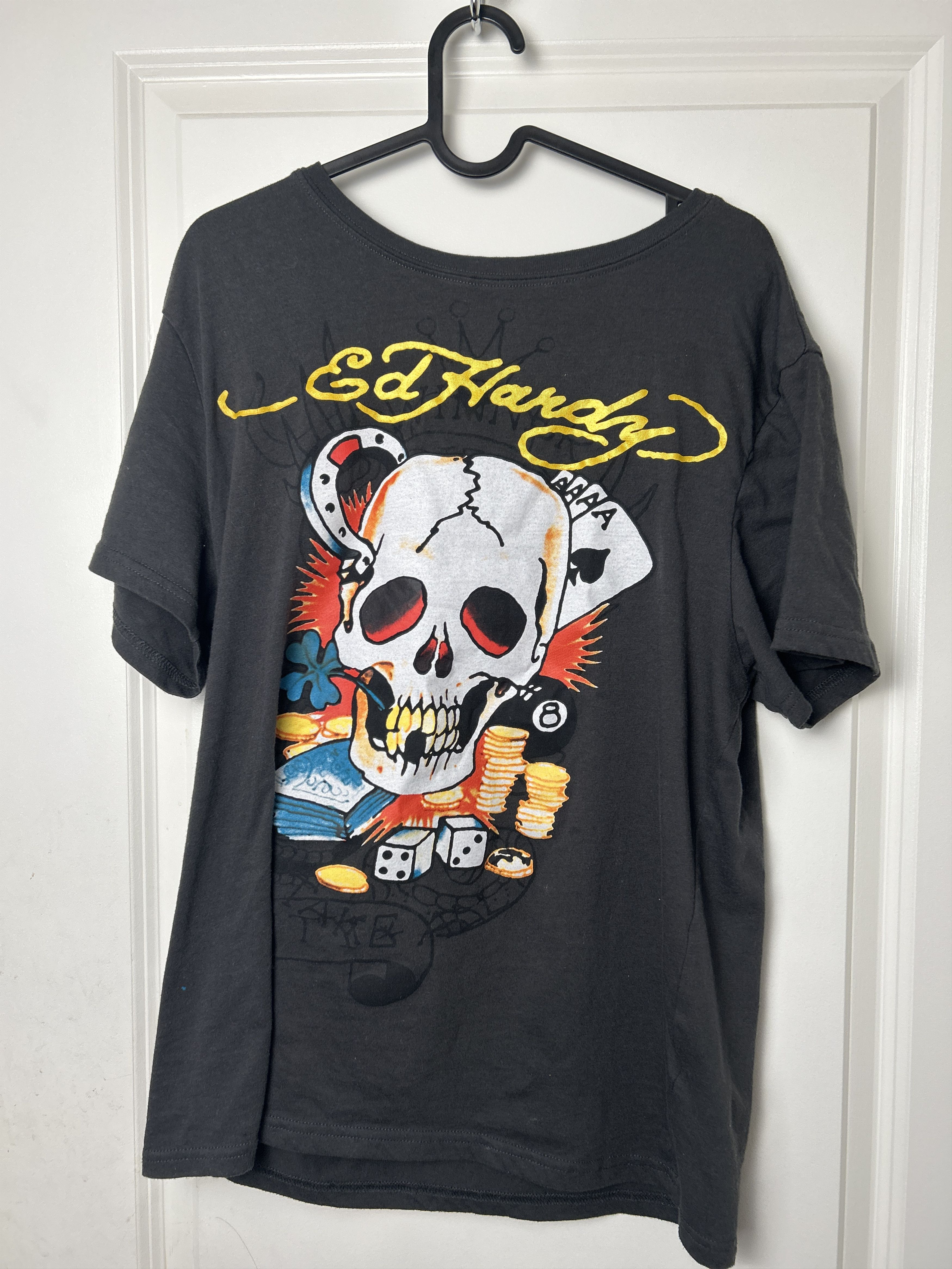 Ed Hardy Ed Hardy Ace Skull Charcoal T-Shirt Size US M / EU 48-50 / 2 - 1 Thumbnail